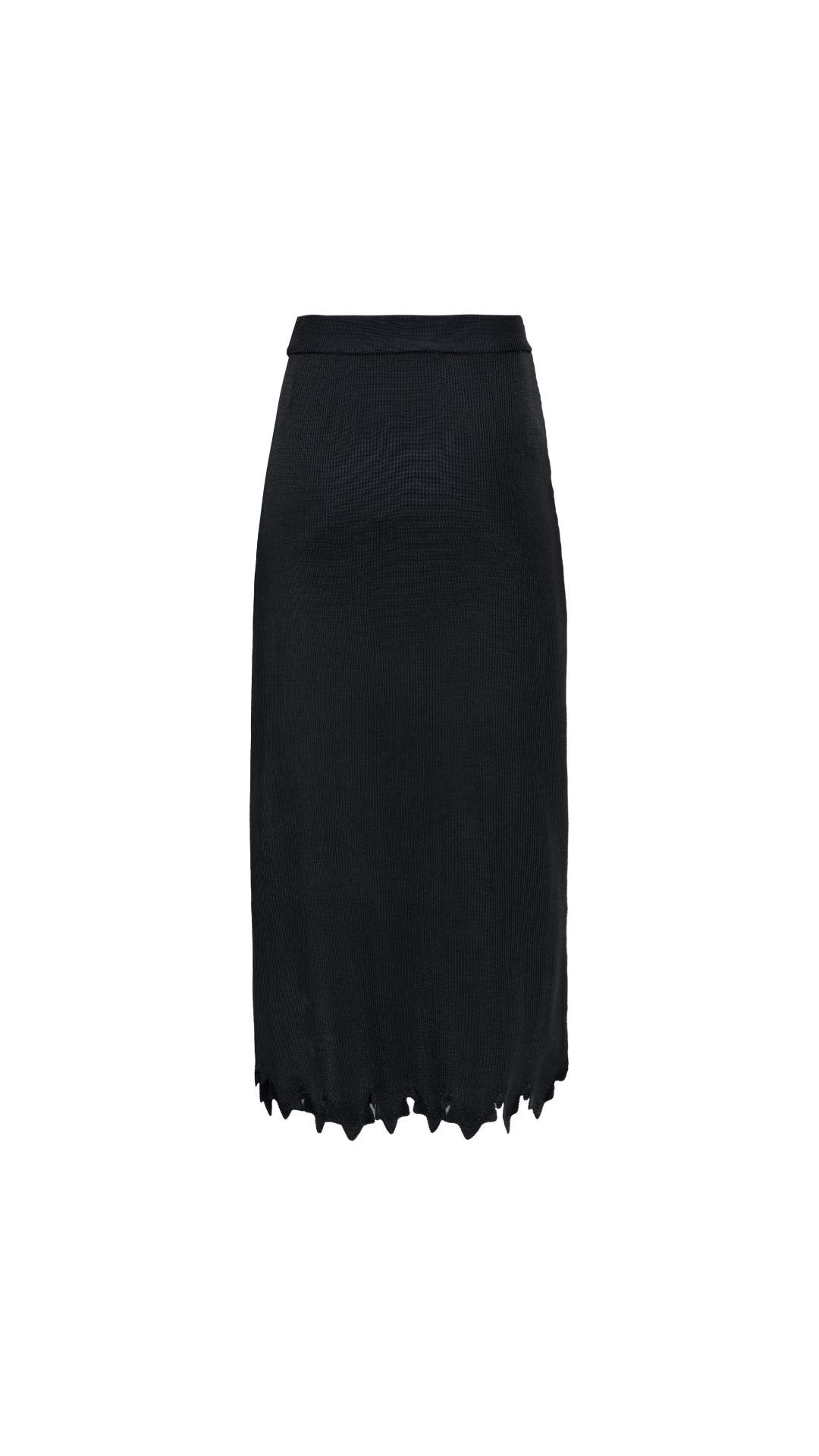 Saia mid tricot canelada Grazi  - Preto
