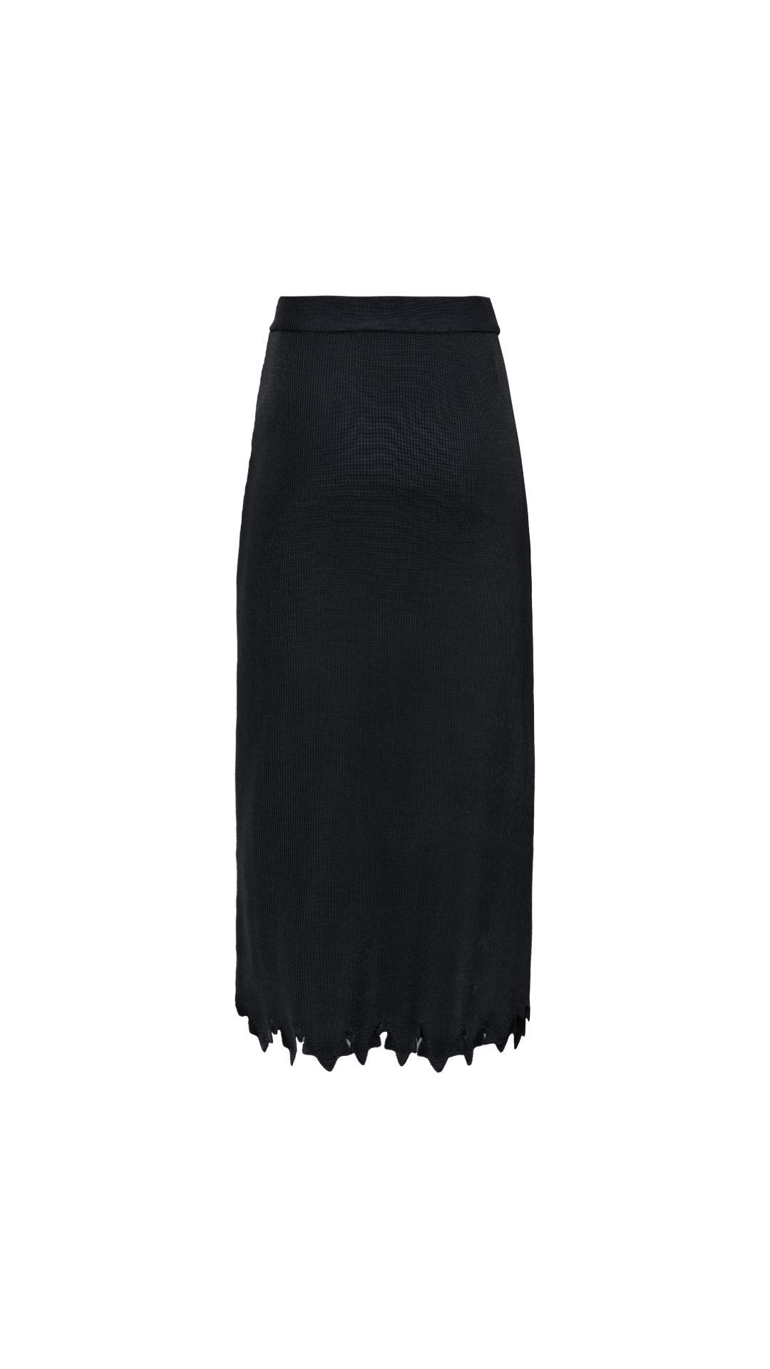 Saia mid tricot canelada Grazi  - Preto