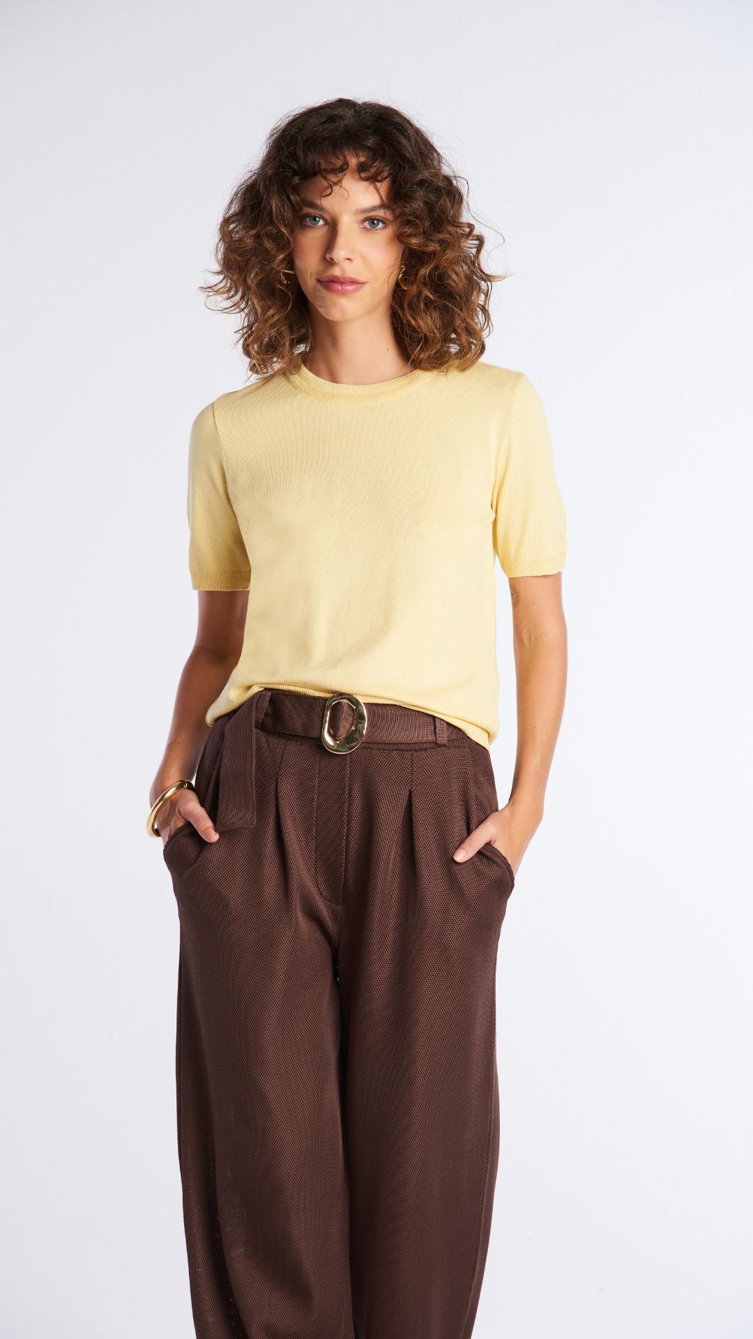 Blusa tricot gola redonda Judy