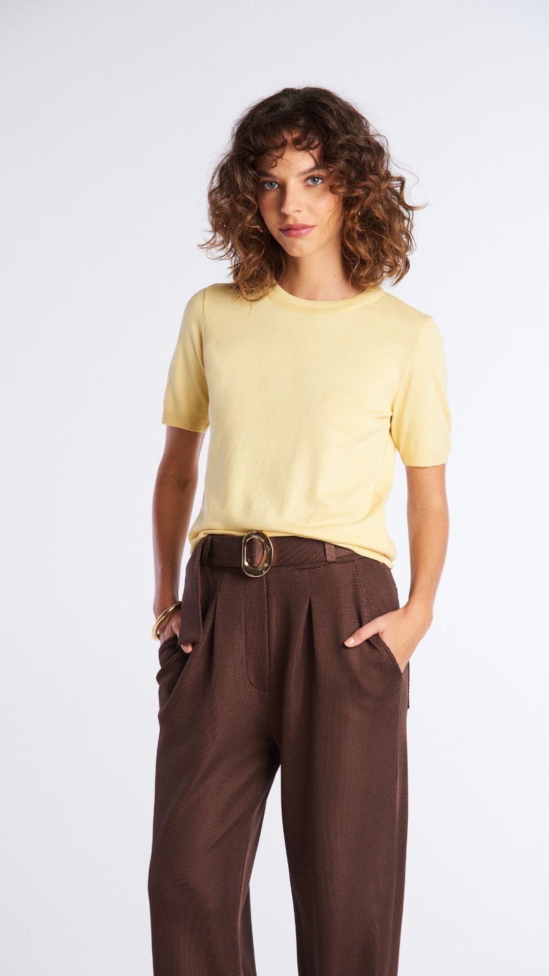 Blusa tricot gola redonda Judy