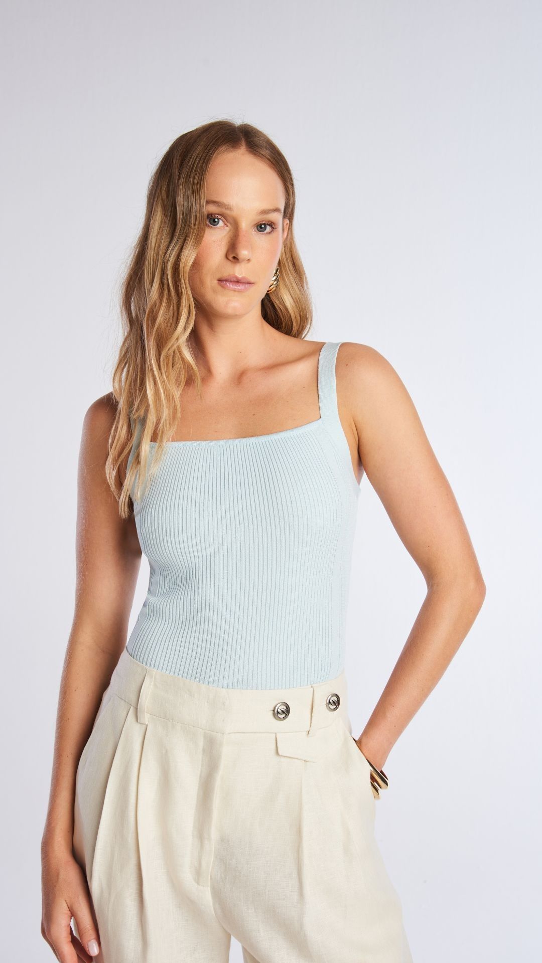 Regata tricot canelado Ingrid 