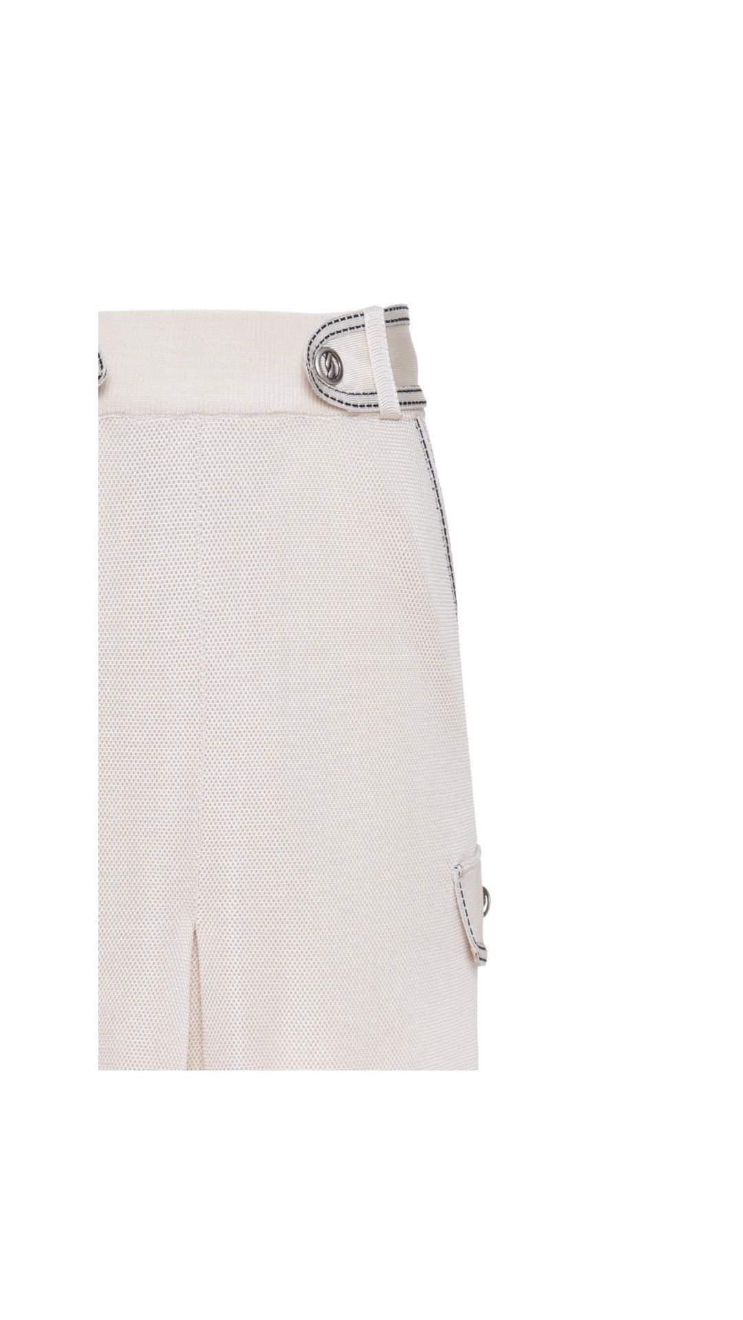 Saia midi alfaiataria tricot detalhada Cris - Champagne