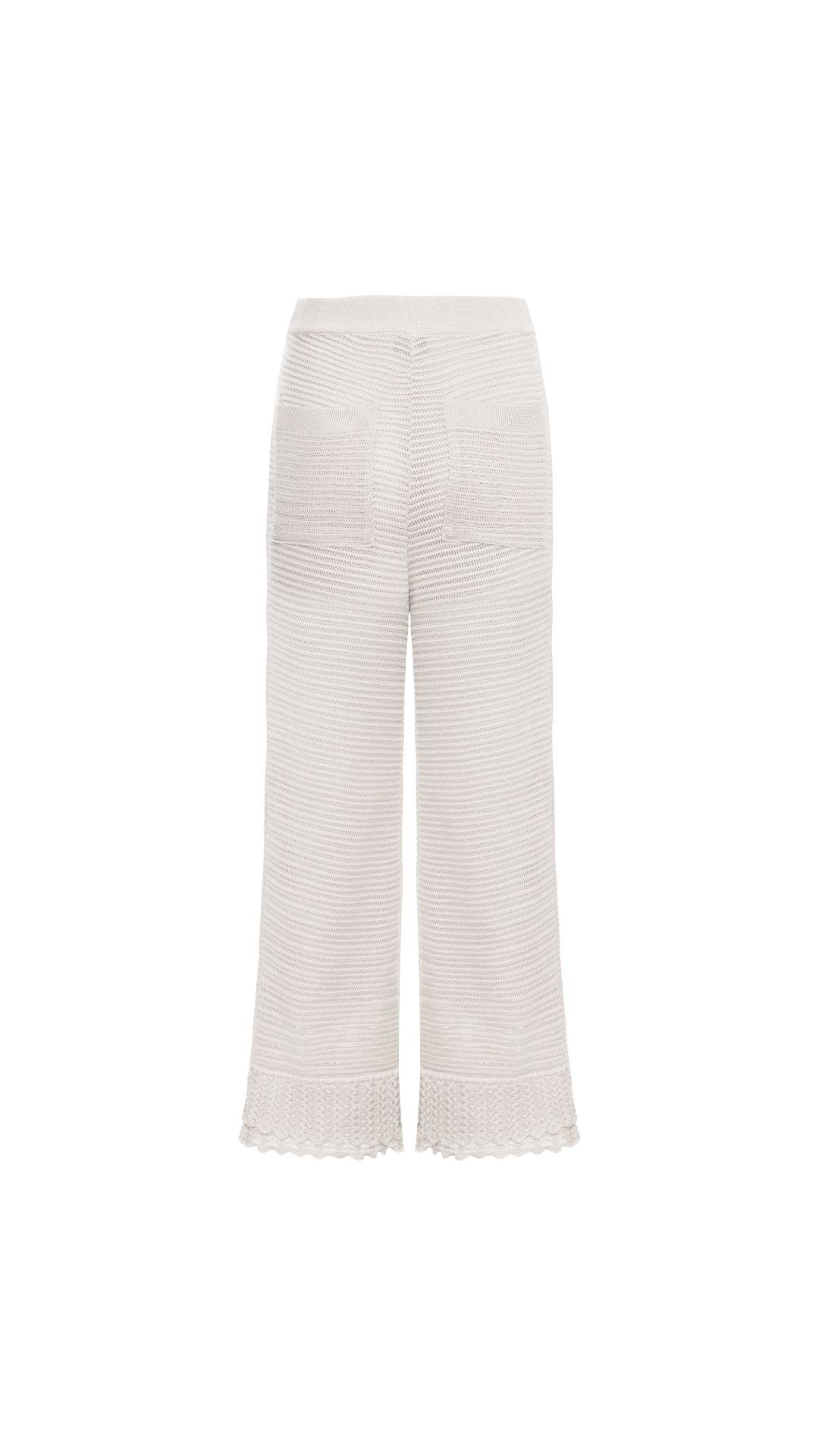 Calça rendada de tricot Tici -  Champagne