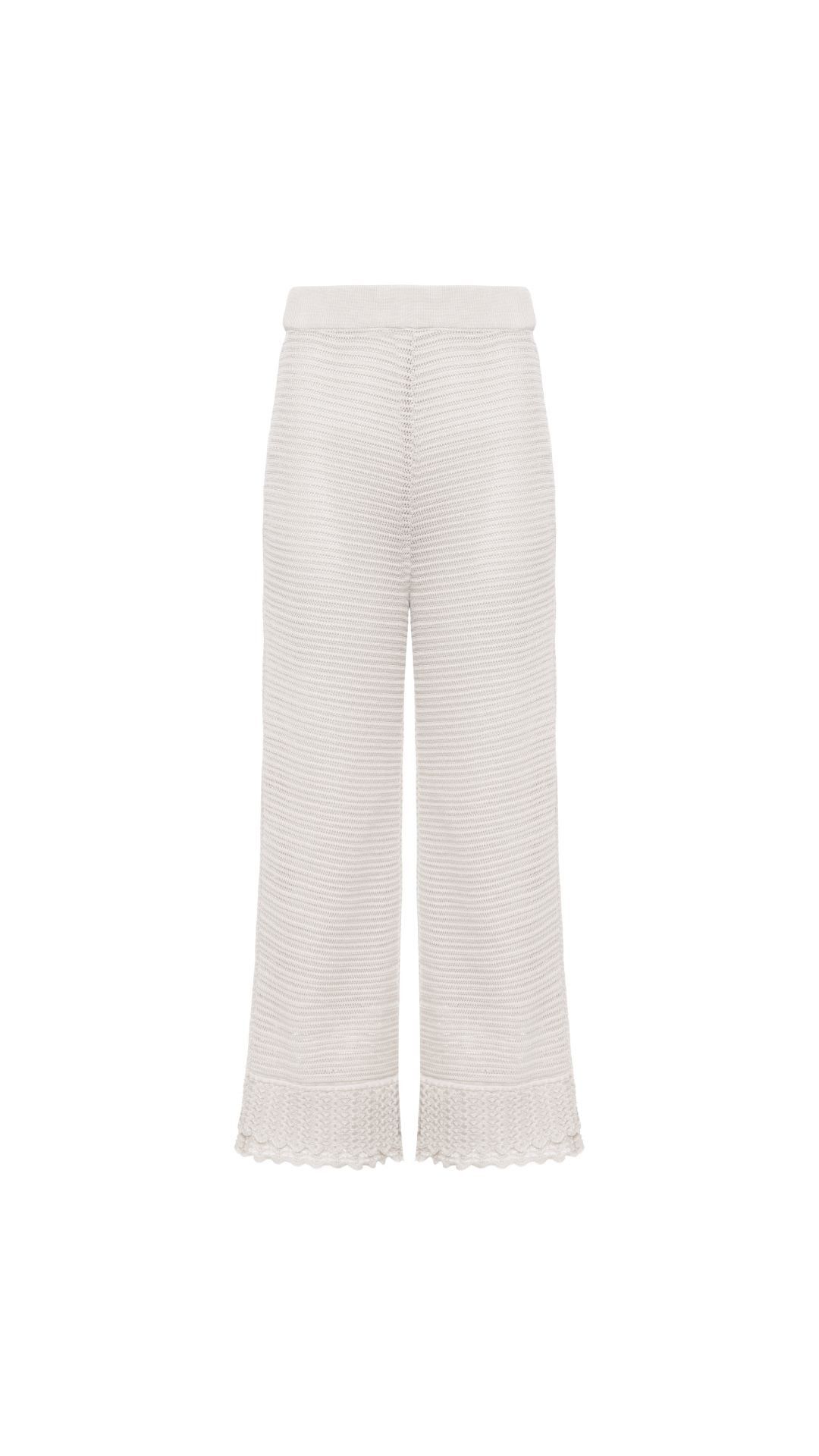 Calça rendada de tricot Tici -  Champagne