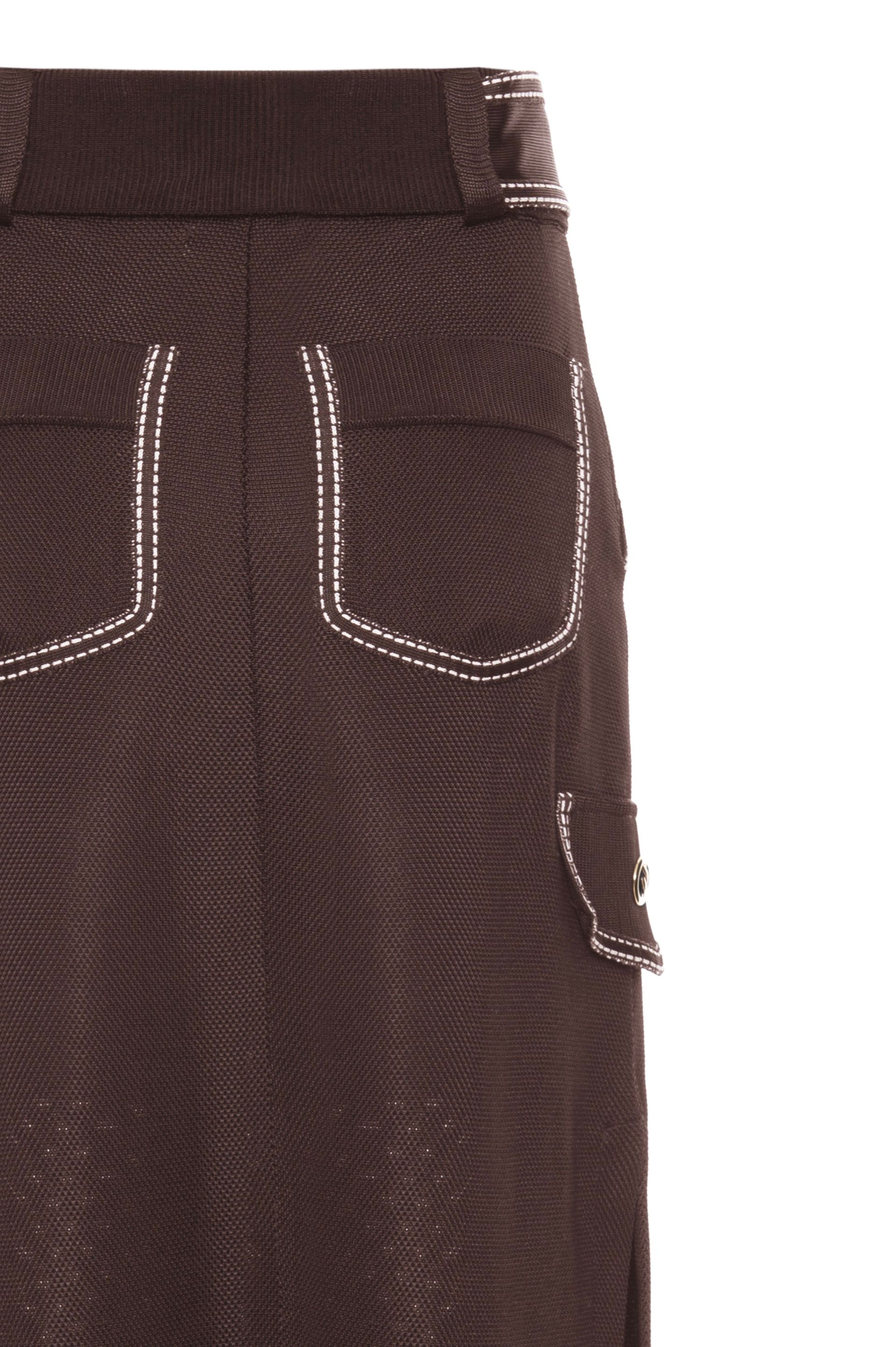 Saia midi alfaiataria tricot detalhada Cris - Cacau