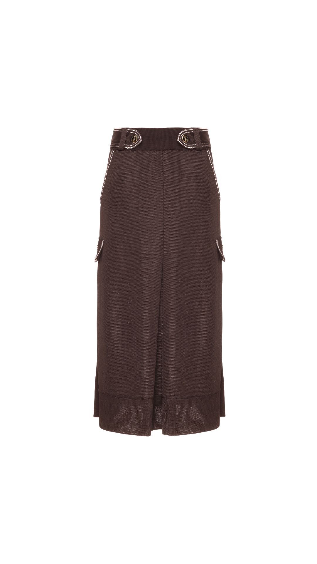 Saia midi alfaiataria tricot detalhada Cris - Cacau