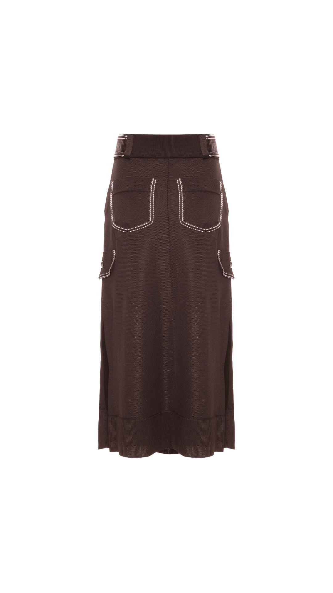 Saia midi alfaiataria tricot detalhada Cris - Cacau
