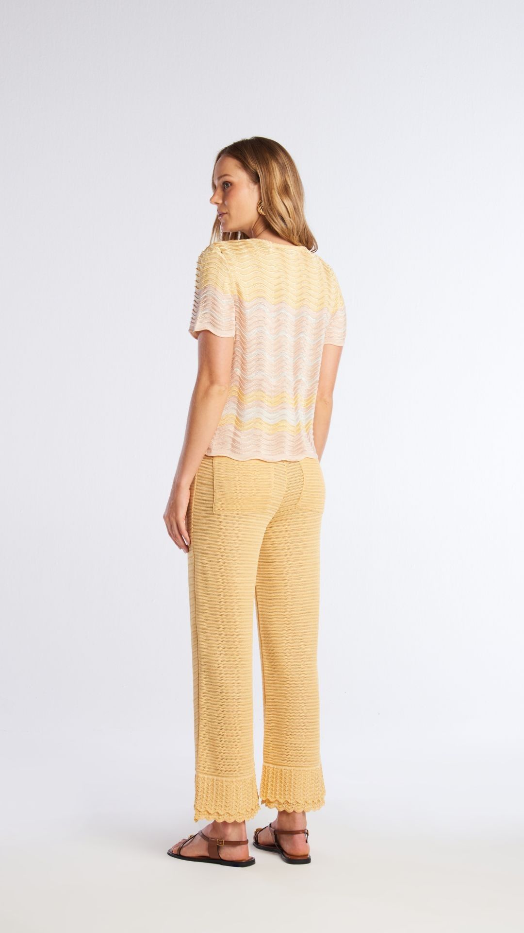 Calça rendada de tricot Tici - Pannacota