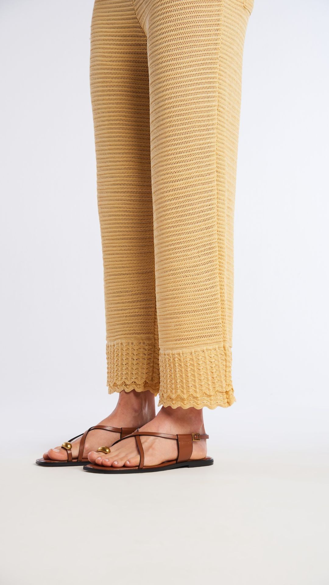 Calça rendada de tricot Tici - Pannacota