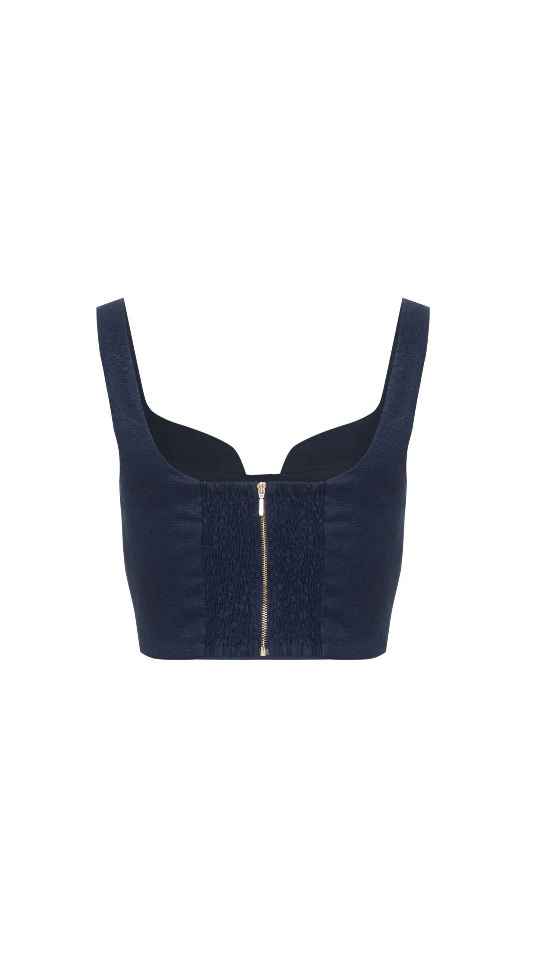Top alfaiataria de linho Clarissa - Navy