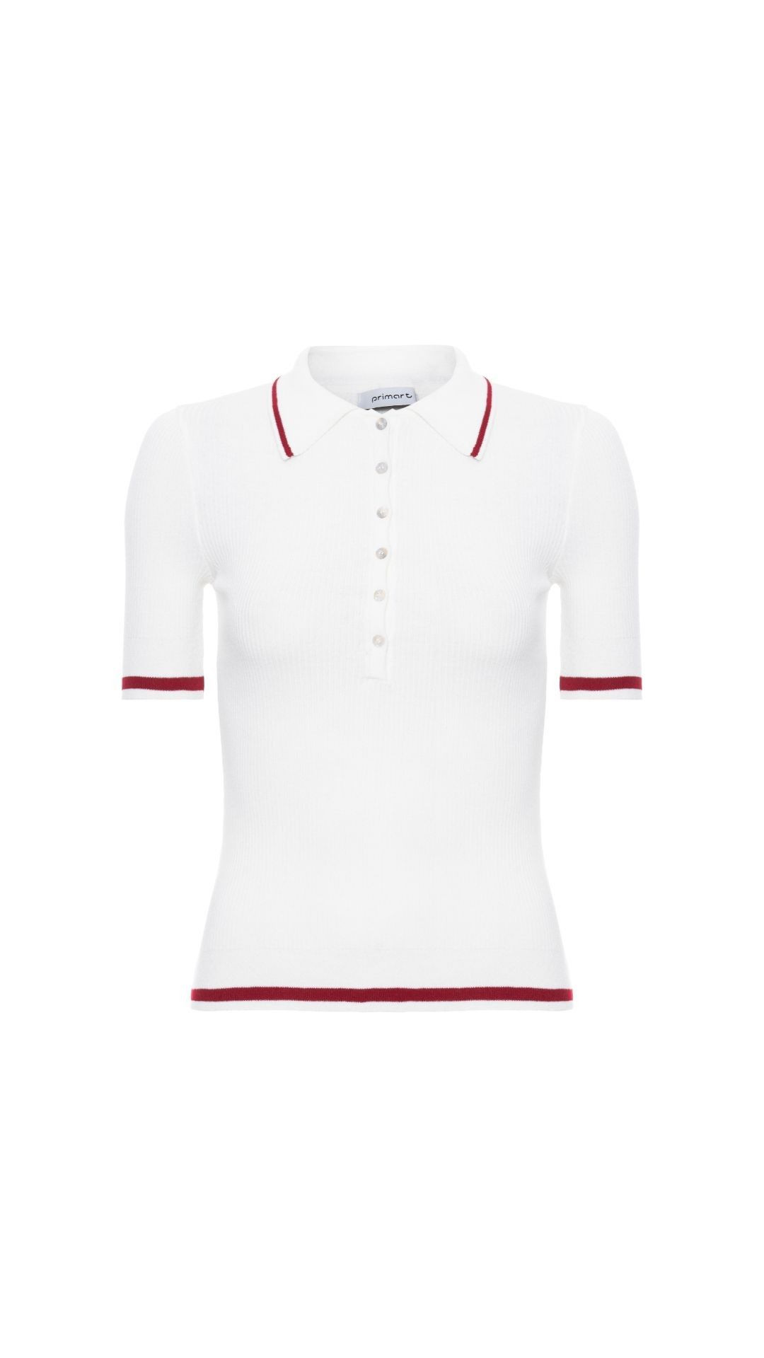 Blusa canelada gola polo Guta - Off White