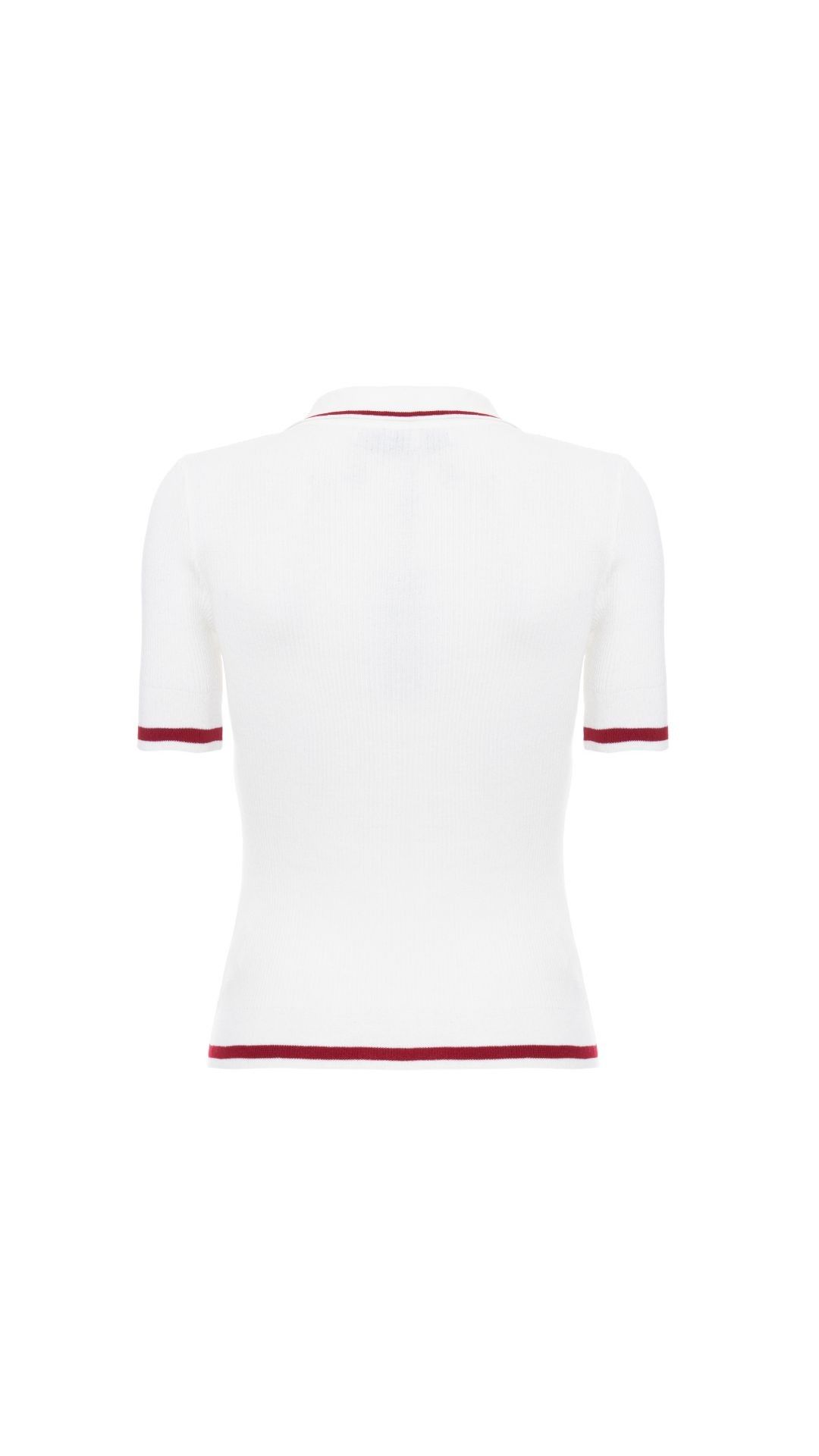 Blusa canelada gola polo Guta - Off White