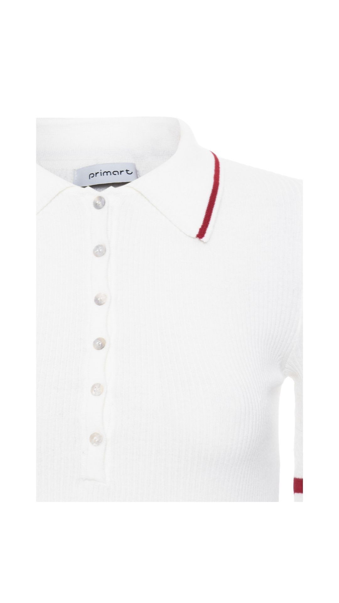 Blusa canelada gola polo Guta - Off White