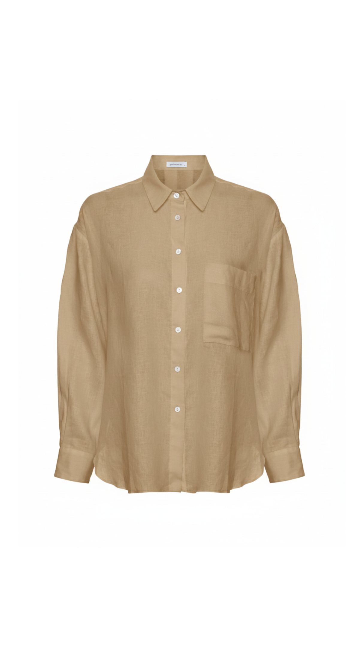 Camisa com bolso de linho Duda - Camelo