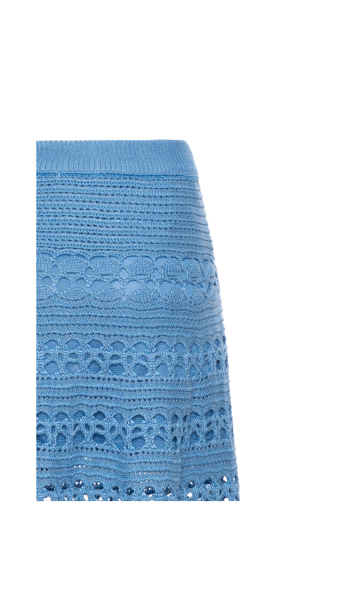 Saia midi rendada de tricot Demi - Dream Blue 