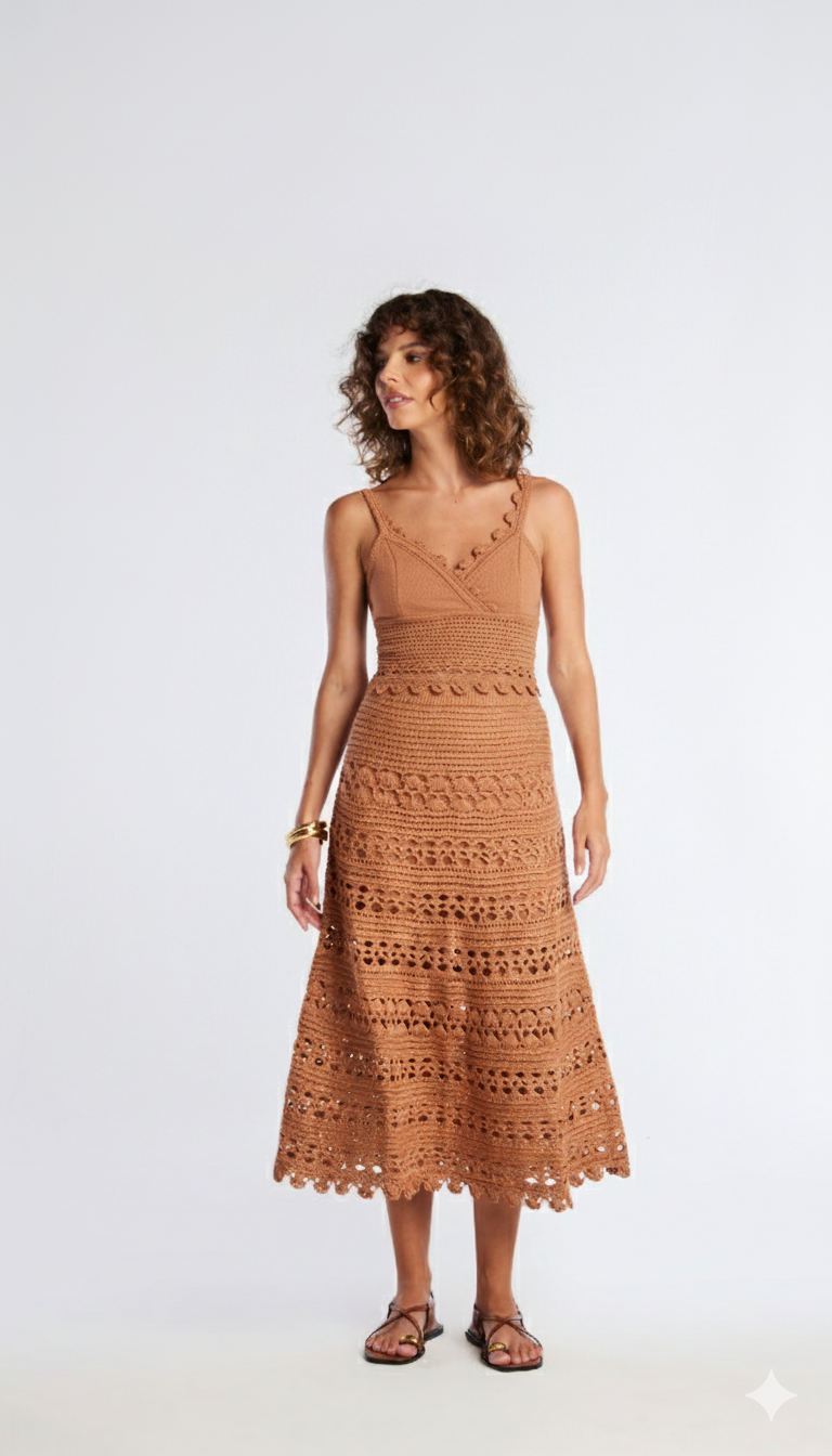 Top rendado de tricot Tina - Mocha Mousse