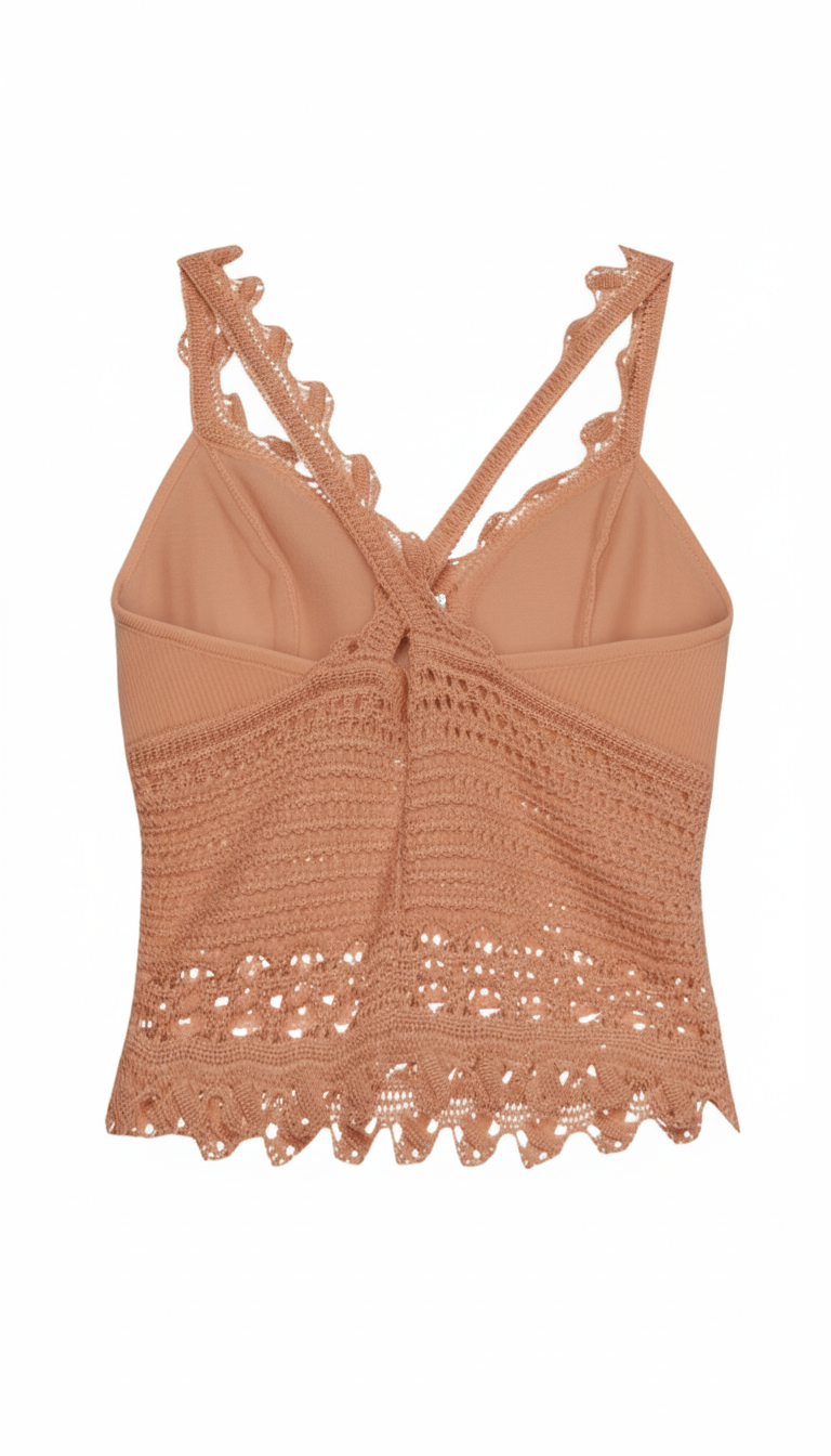 Top rendado de tricot Tina - Mocha Mousse