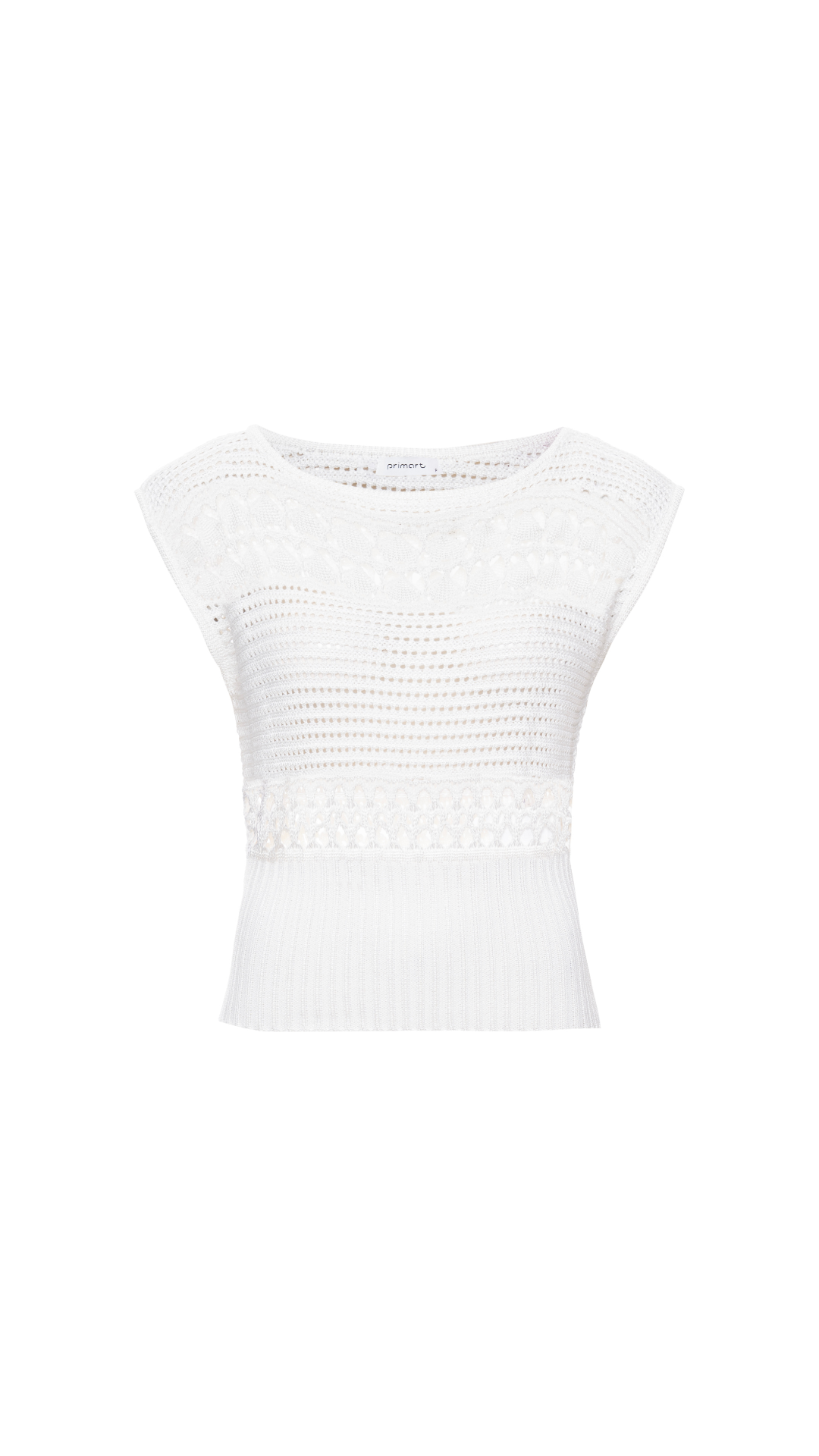 Blusa rendada em tricot Candice - Off White