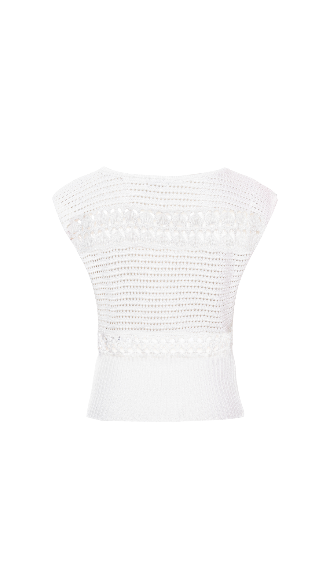 Blusa rendada em tricot Candice - Off White