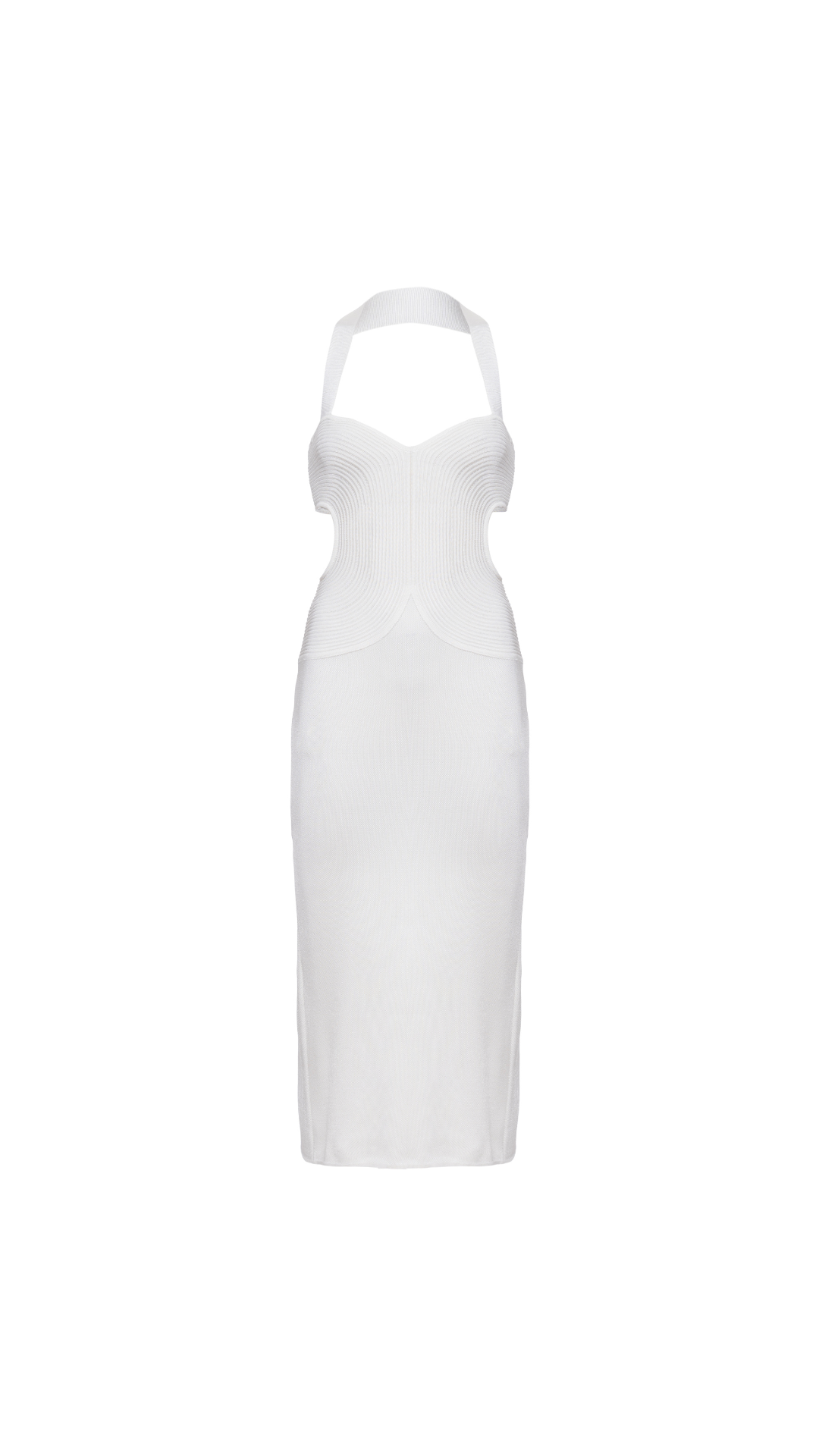 Vestido midi com detalhe lateral Renata - Off White 
