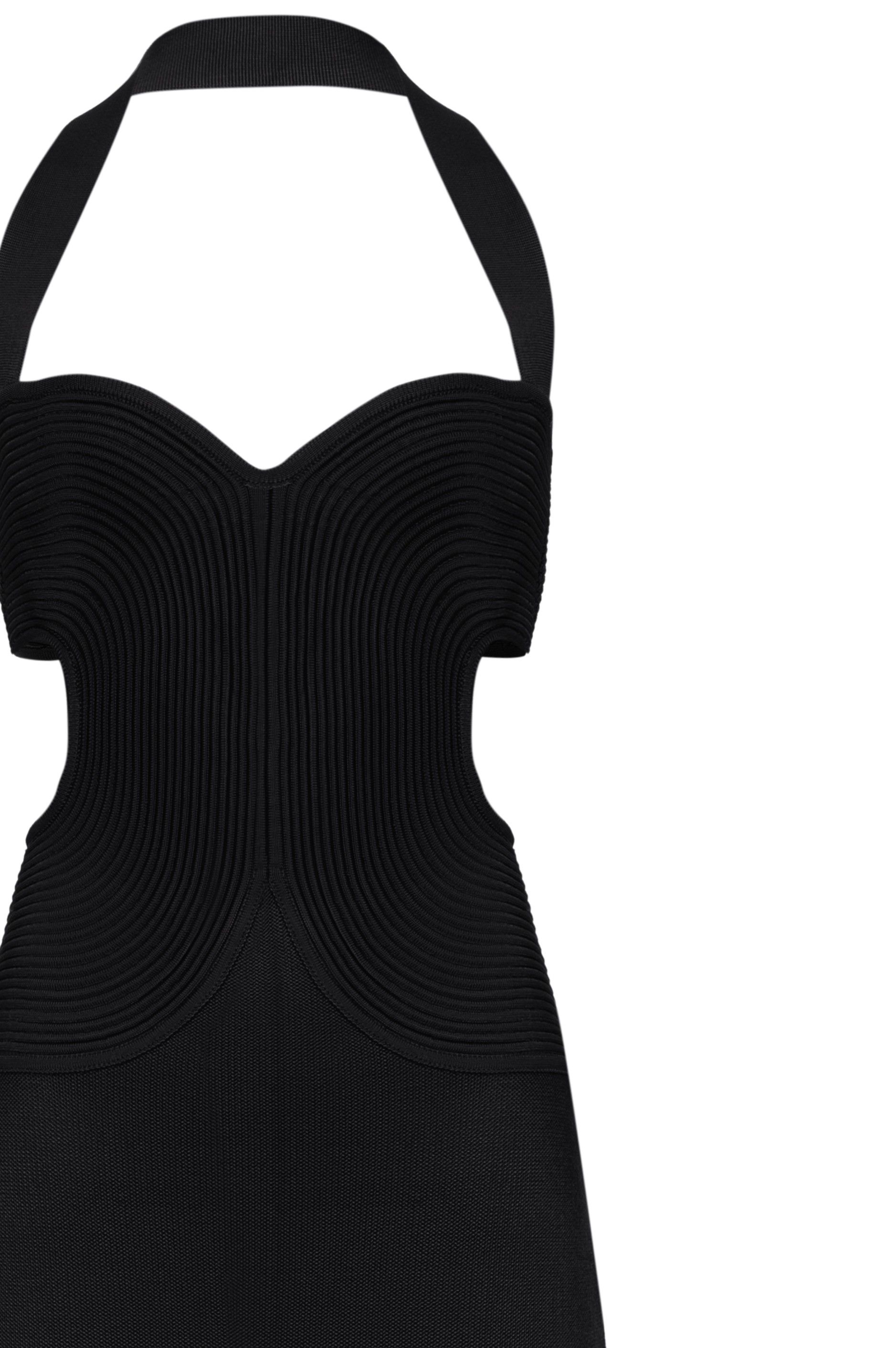 Vestido midi com detalhe lateral Renata -  Preto