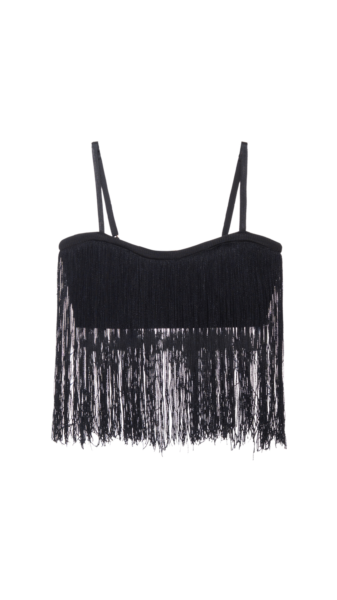 Top de franjas Leona - Preto