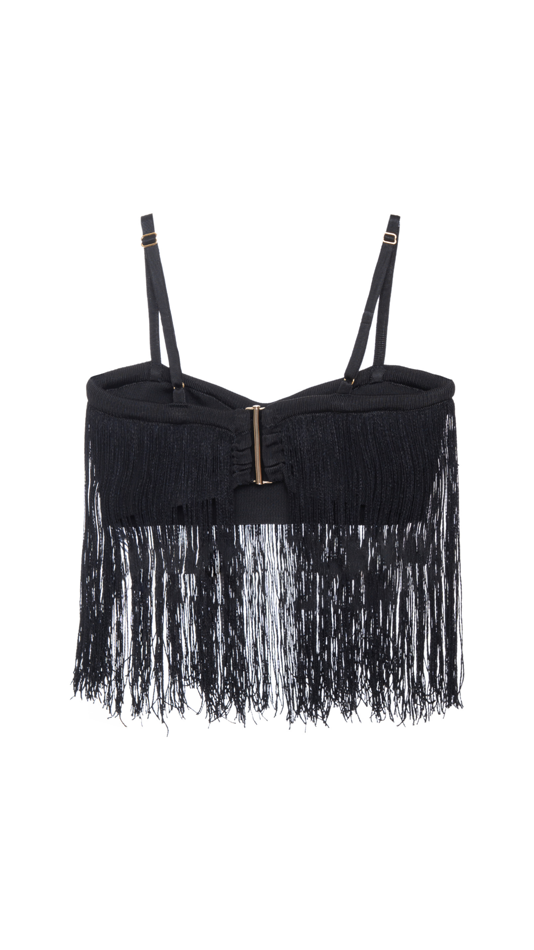 Top de franjas Leona - Preto