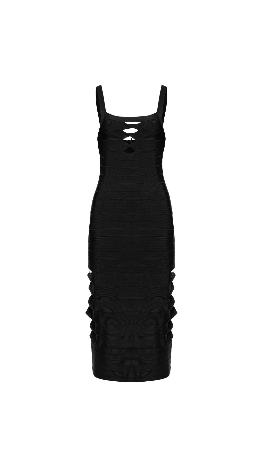 Vestido midi com detalhe no busto Isadora - Preto