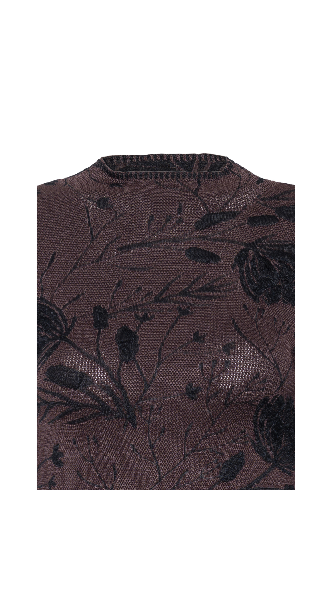 Blusa com flores Joy - Cacau e Preto
