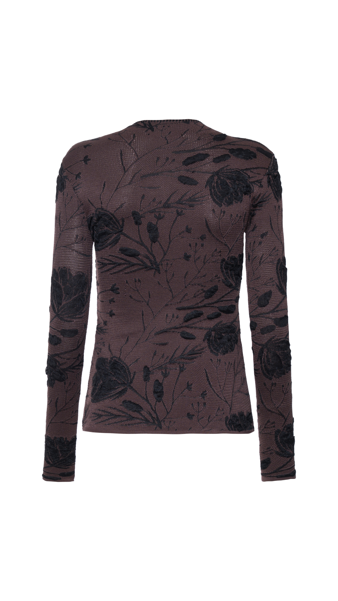 Blusa com flores Joy - Cacau e Preto