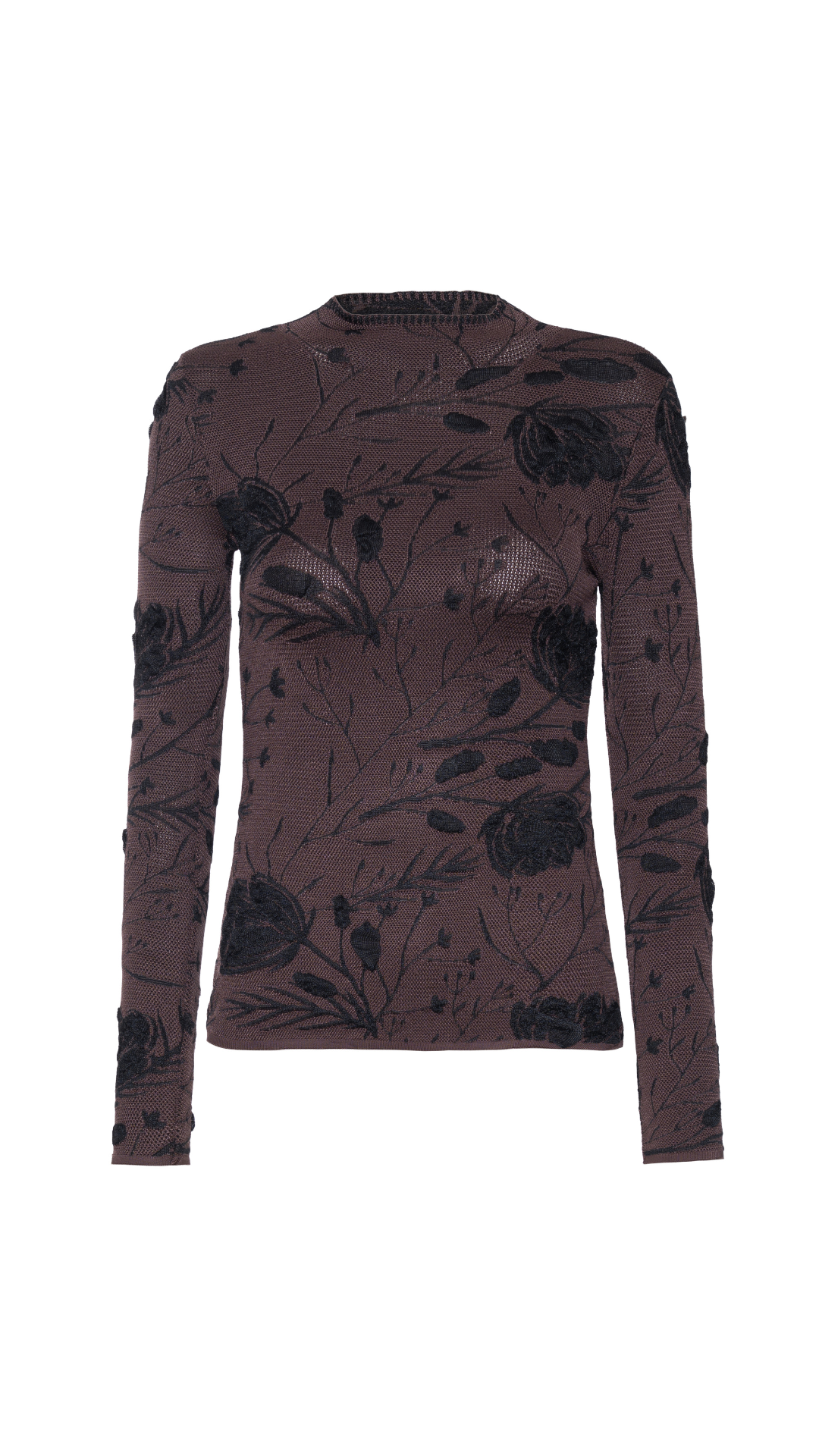 Blusa com flores Joy - Cacau e Preto