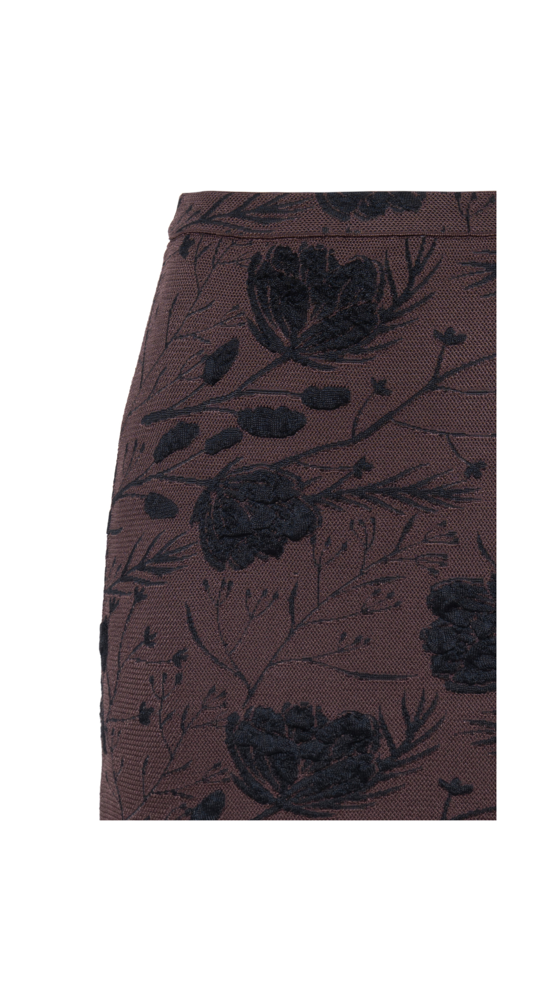Saia de flor Brenda - Cacau e Preto