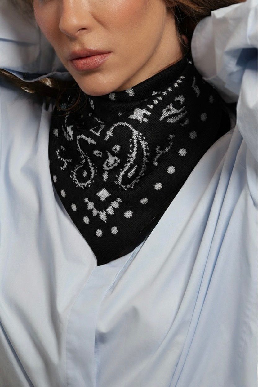Bandana Isadora - Preto e Off White