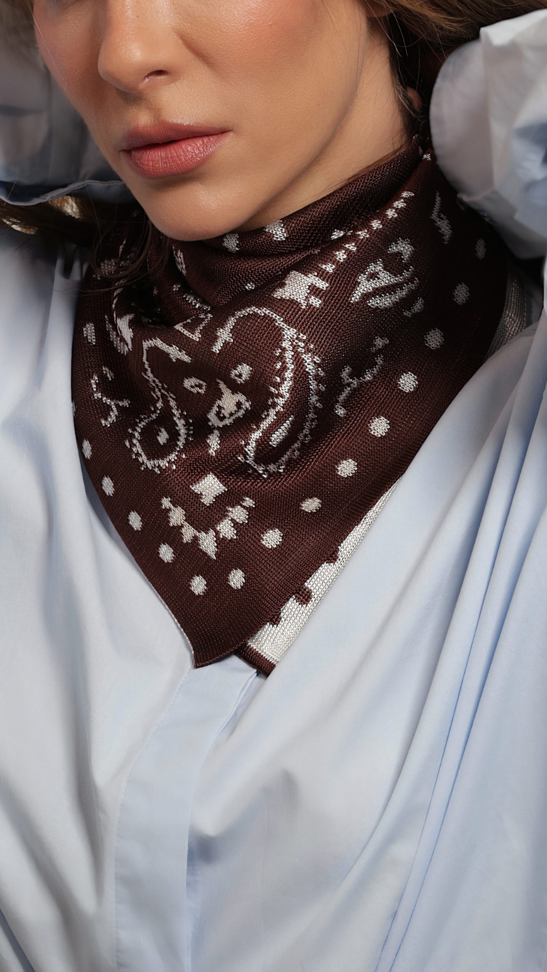 Bandana Isadora - Expresso e Off White