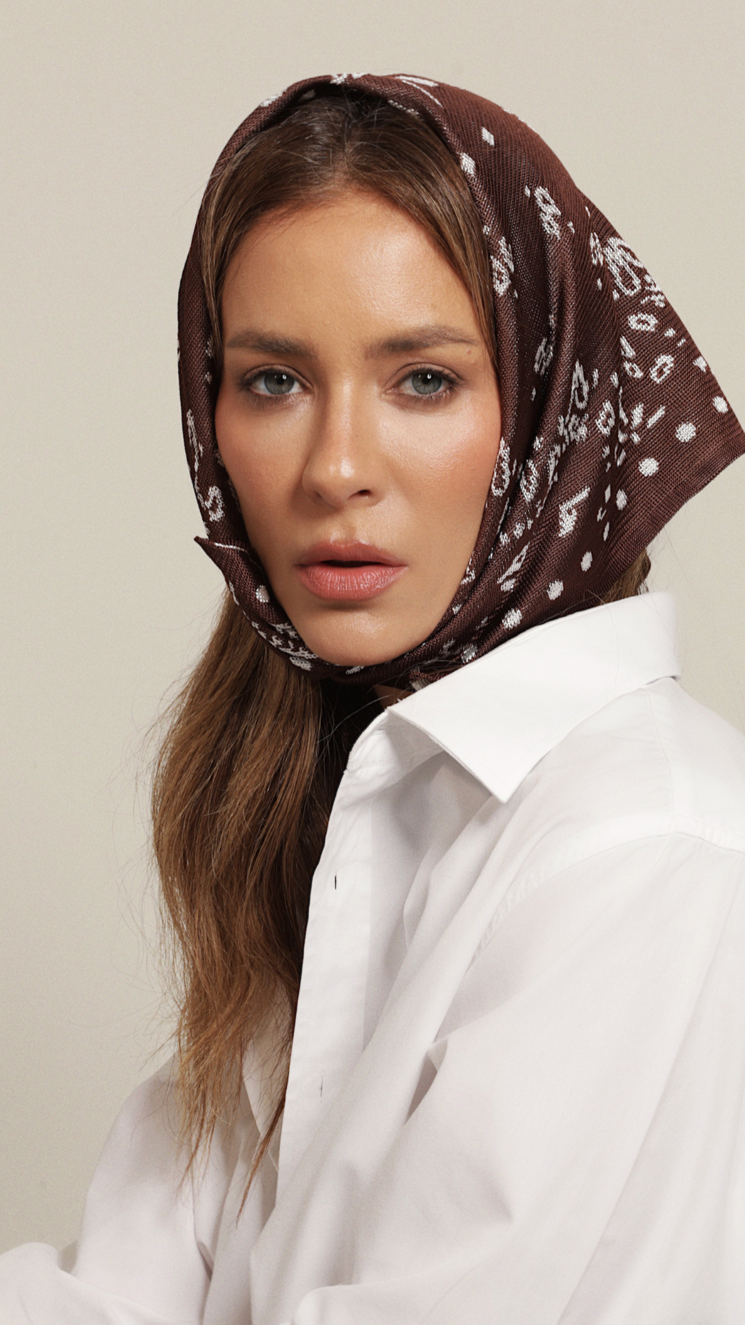 Bandana Isadora - Expresso e Off White