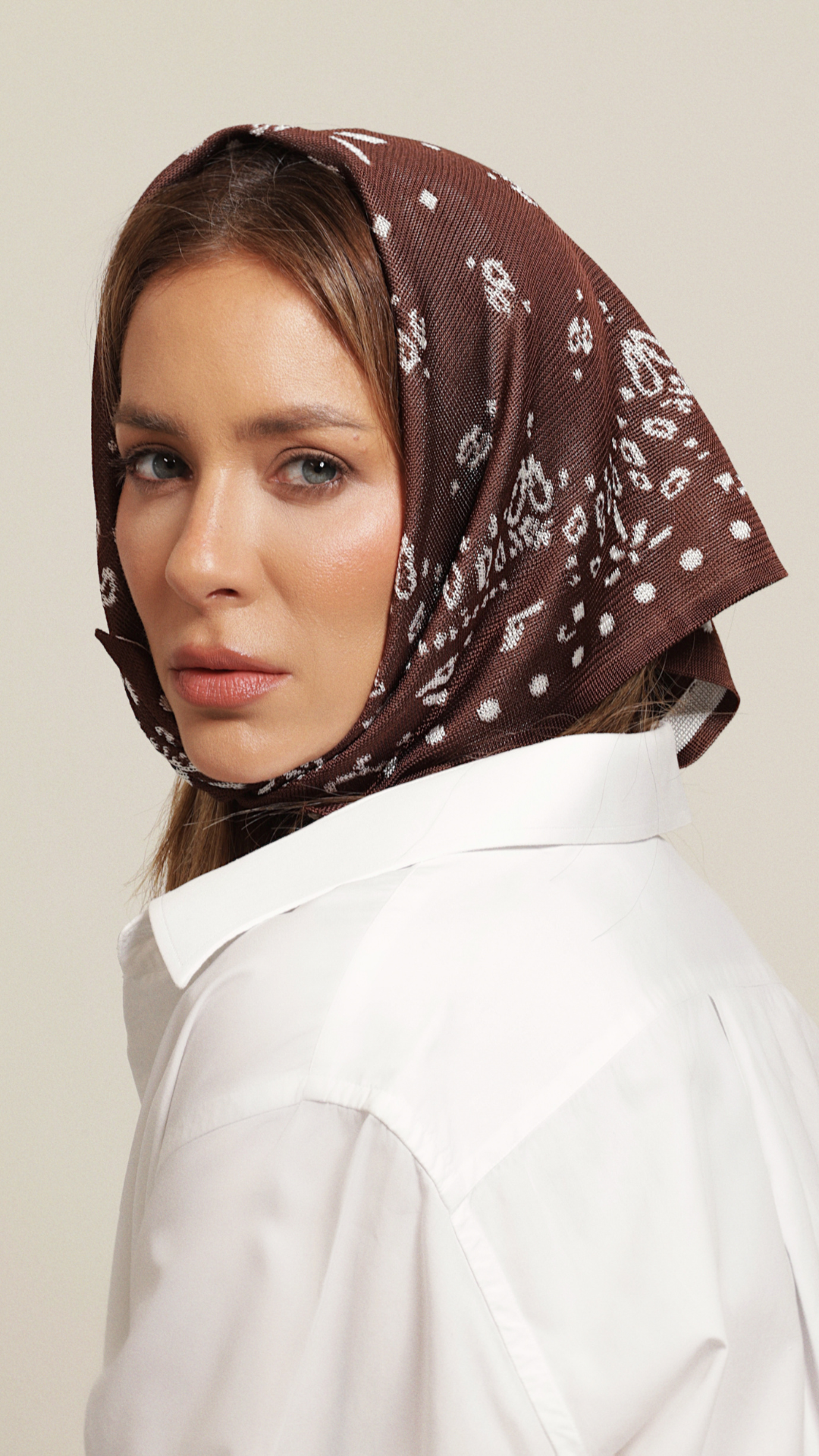 Bandana Isadora - Expresso e Off White