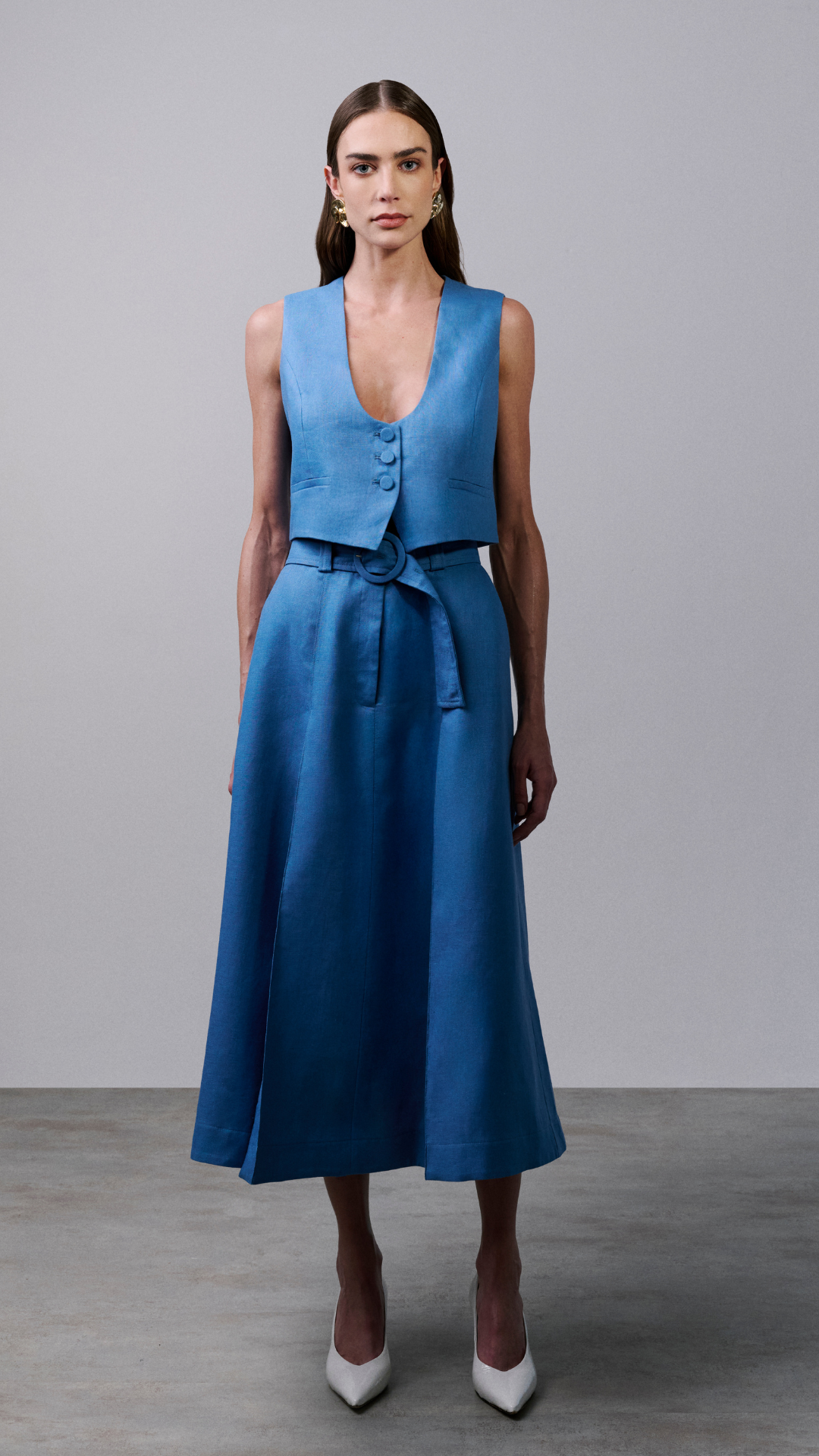 Colete linho Nick - Steal Blue