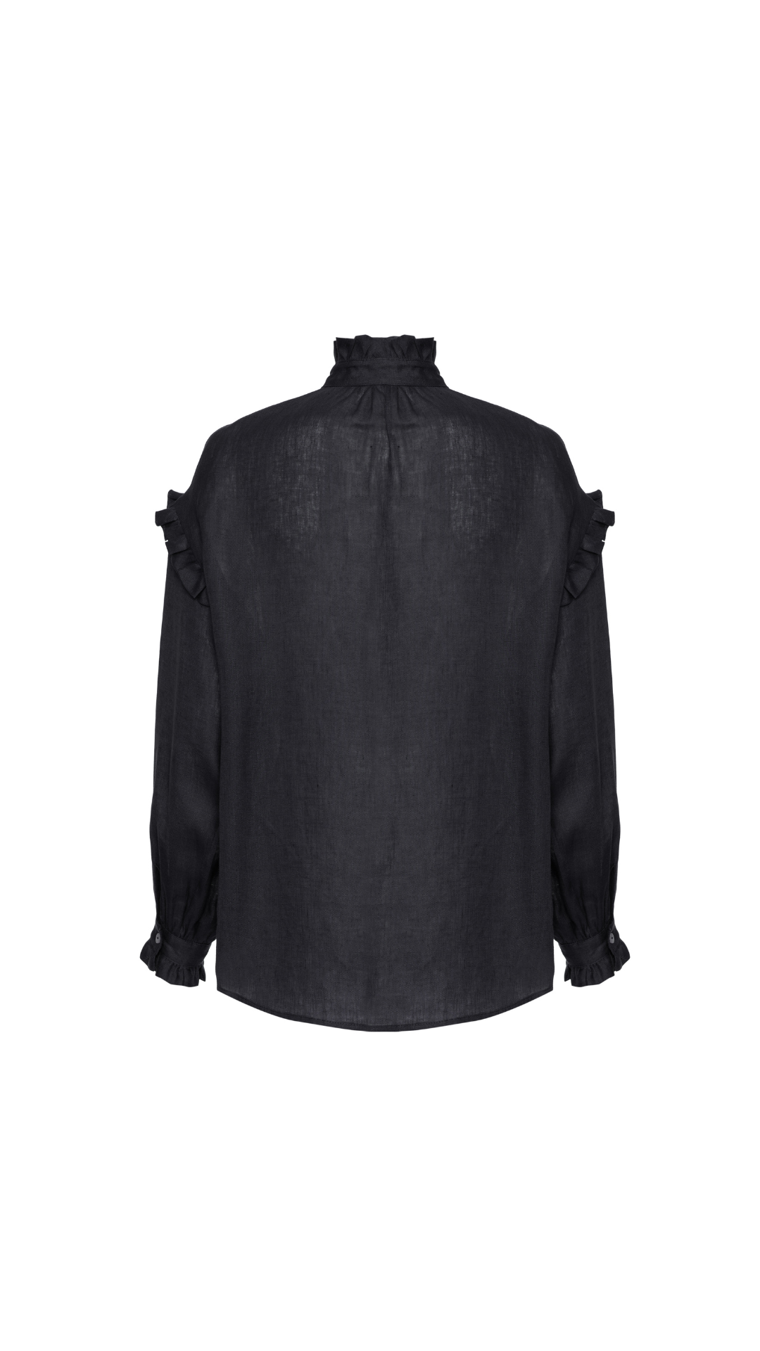 Camisa com babado linho Grazi - Preto 