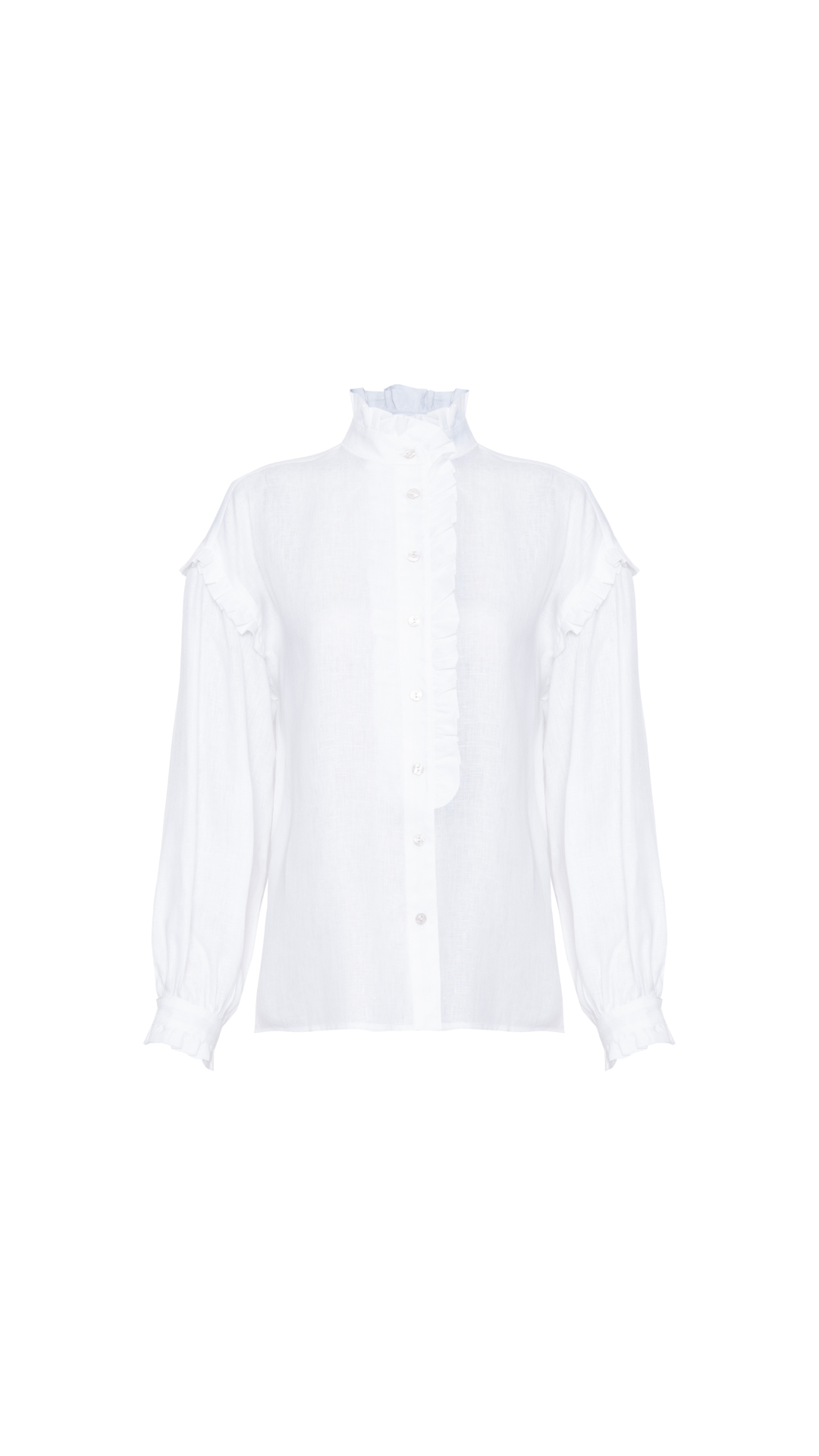 Camisa com babado linho Grazi - Off White