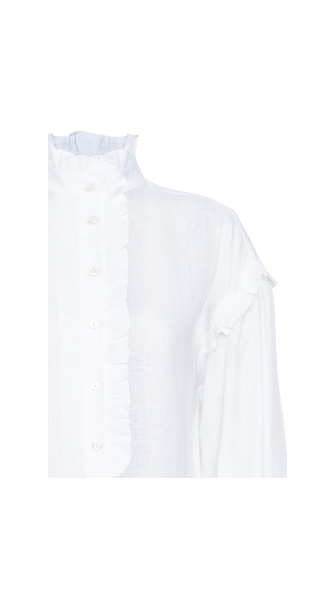 Camisa com babado linho Grazi - Off White
