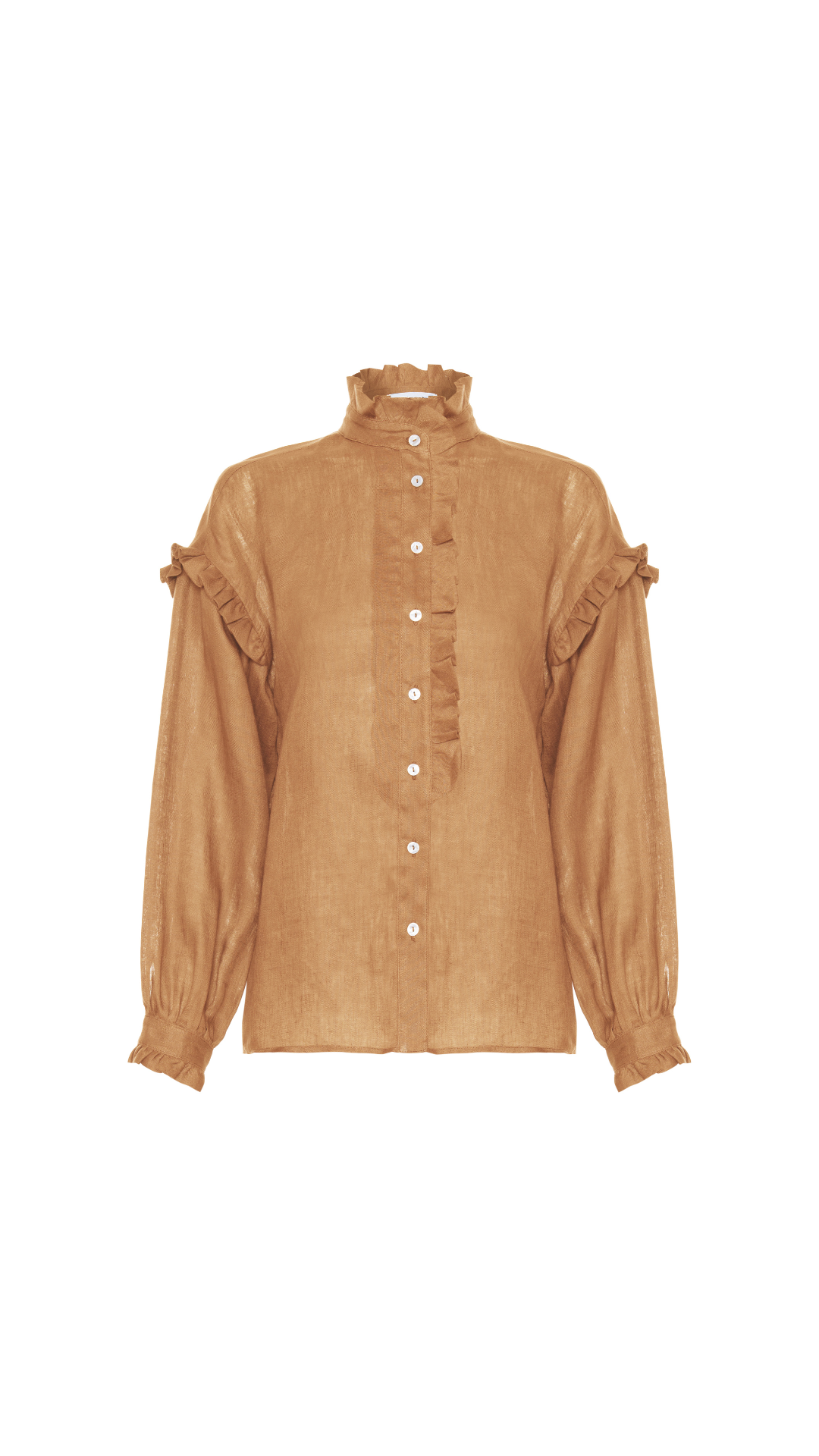 Camisa com babado linho Grazi - Demerara