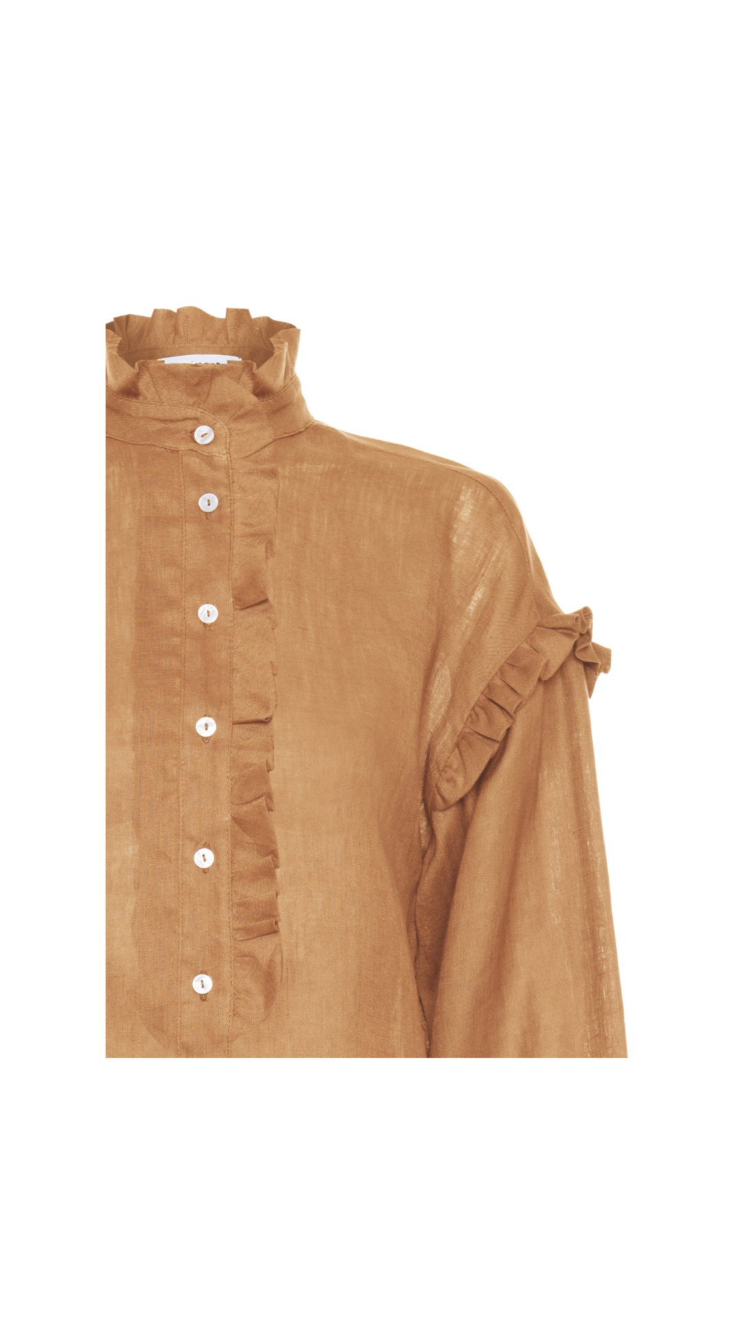 Camisa com babado linho Grazi - Demerara