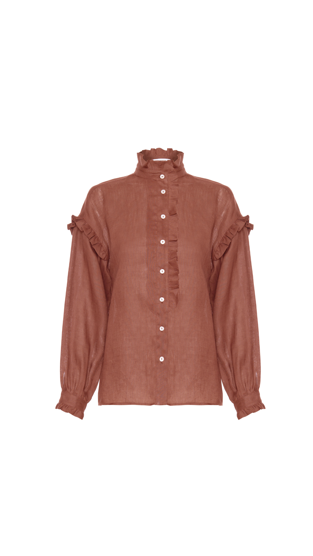 Camisa com babado linho Grazi - Caramel Café