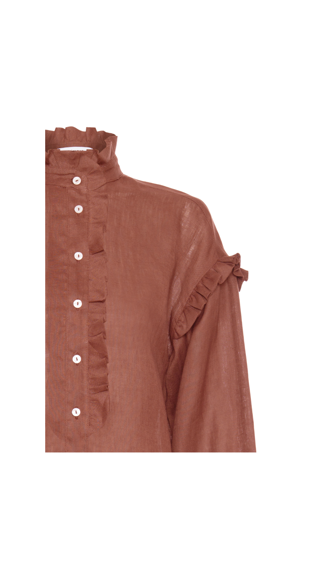 Camisa com babado linho Grazi - Caramel Café