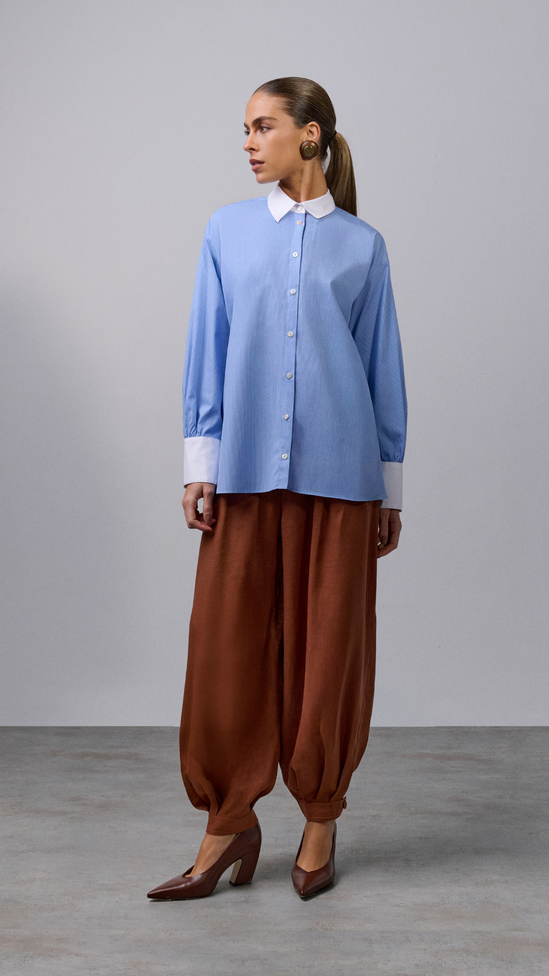 Camisa algodão Daisy - Pacific Blue
