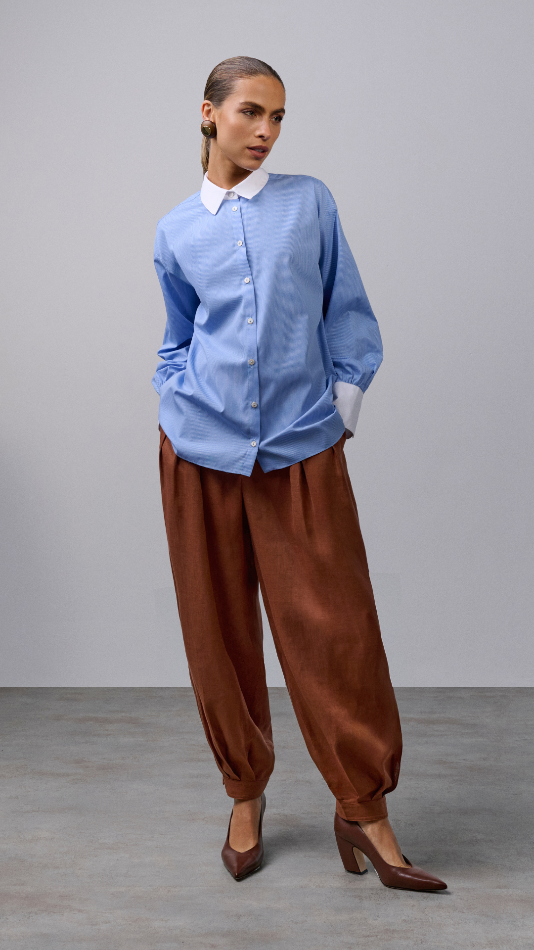 Camisa algodão Daisy - Pacific Blue