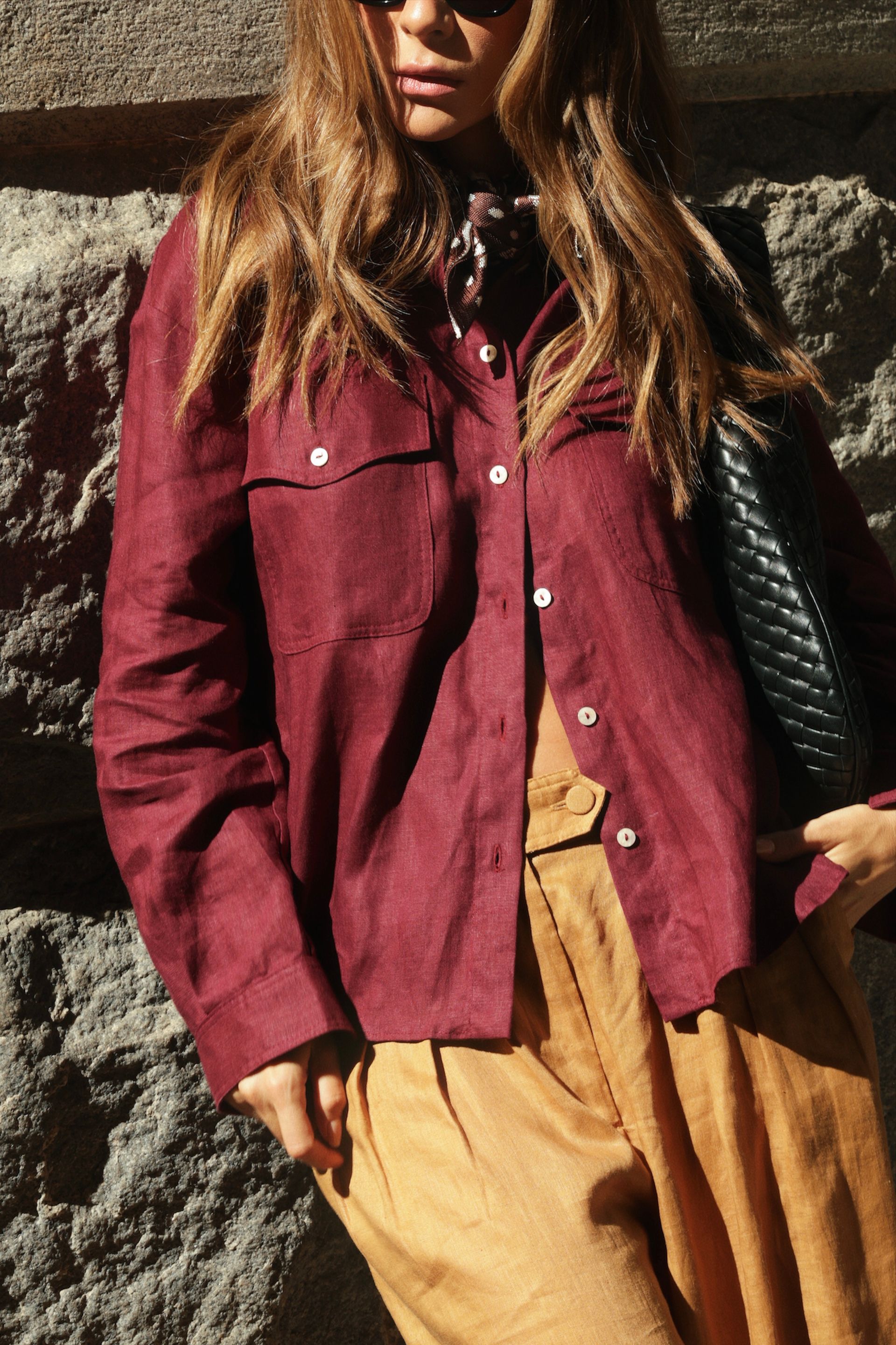Camisa com bolsos de linho Jordana - Figo