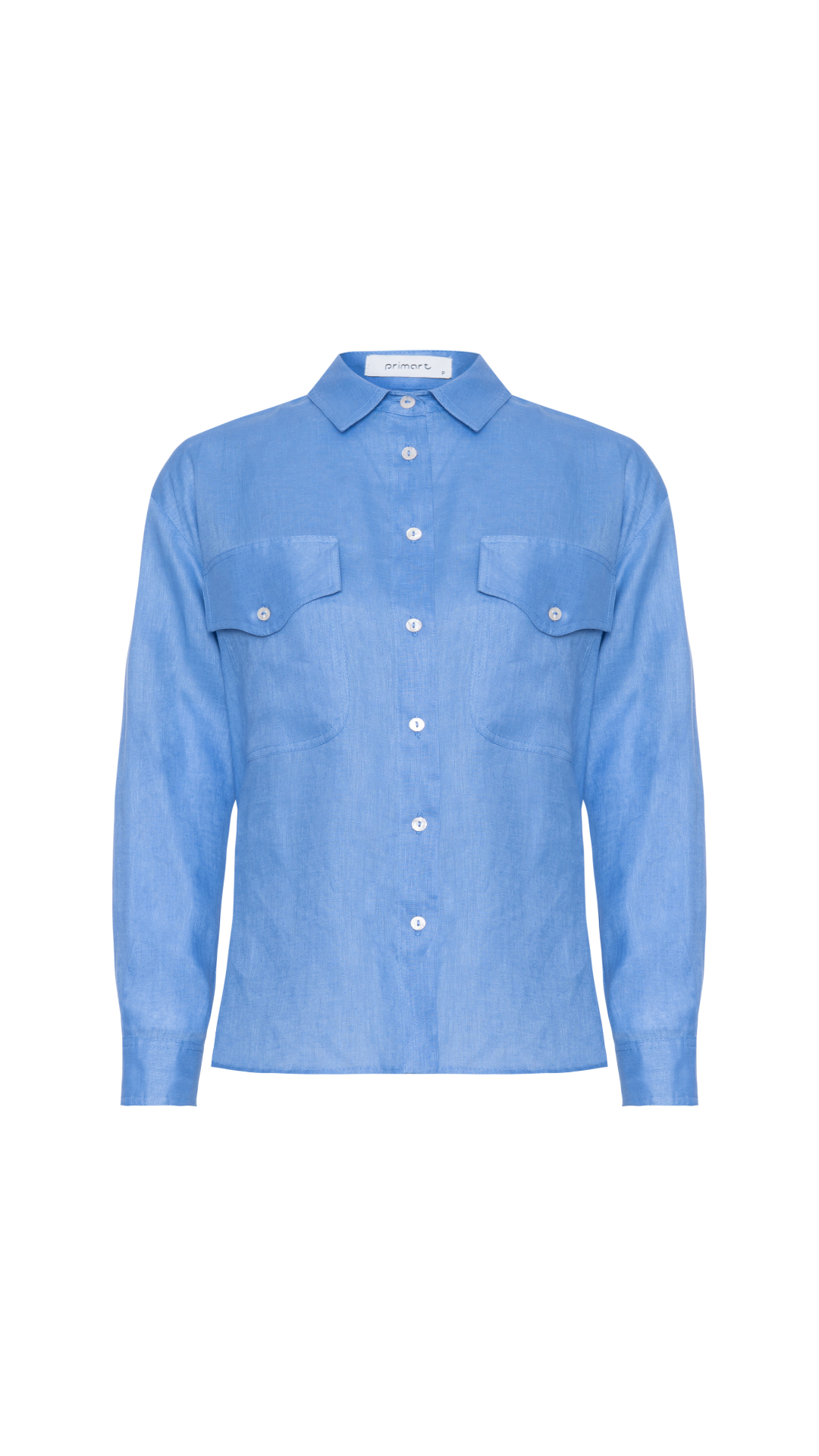 Camisa com bolsos de linho Jordana - Pacific Blue