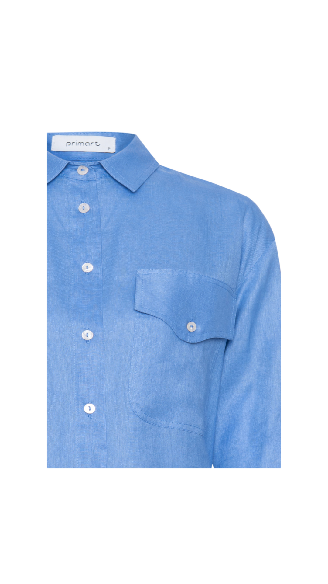 Camisa com bolsos de linho Jordana - Pacific Blue