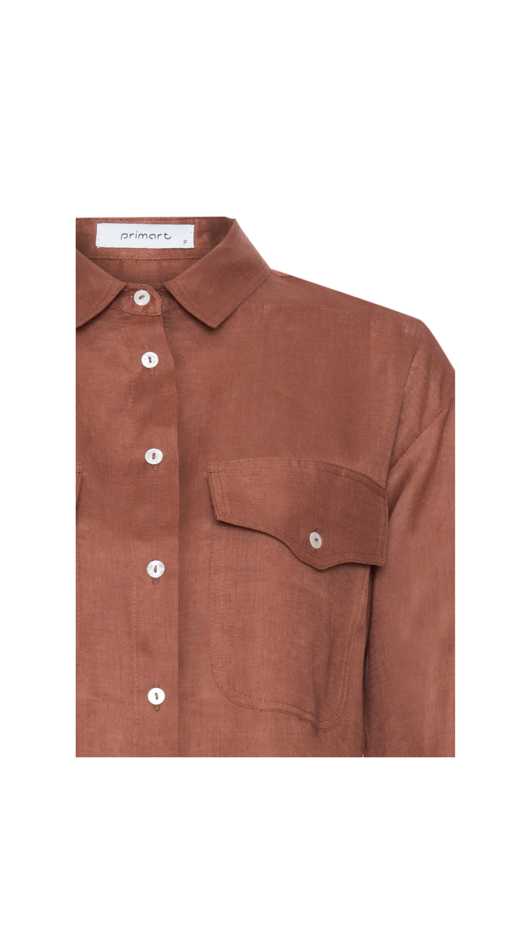 Camisa com bolsos de linho Jordana - Caramel  Café